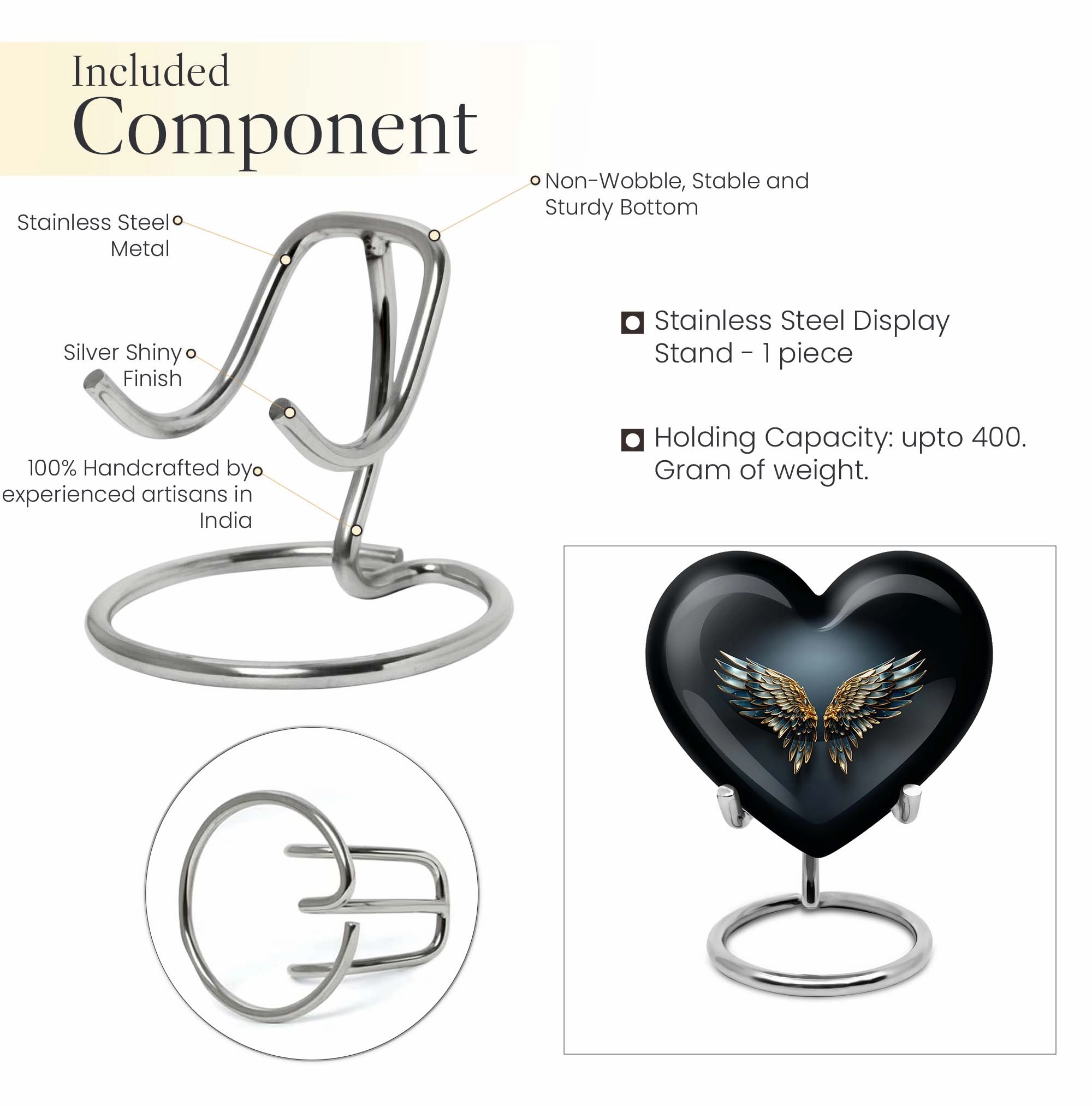 Butterfly Heart: Wings Blue Cremation Urn for Endearing Memorials
