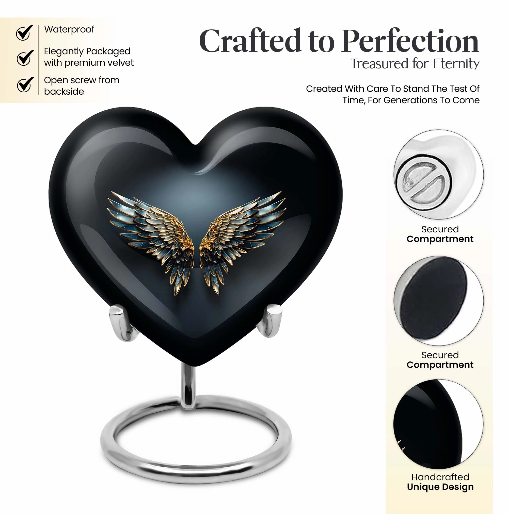 Butterfly Heart: Wings Blue Cremation Urn for Endearing Memorials
