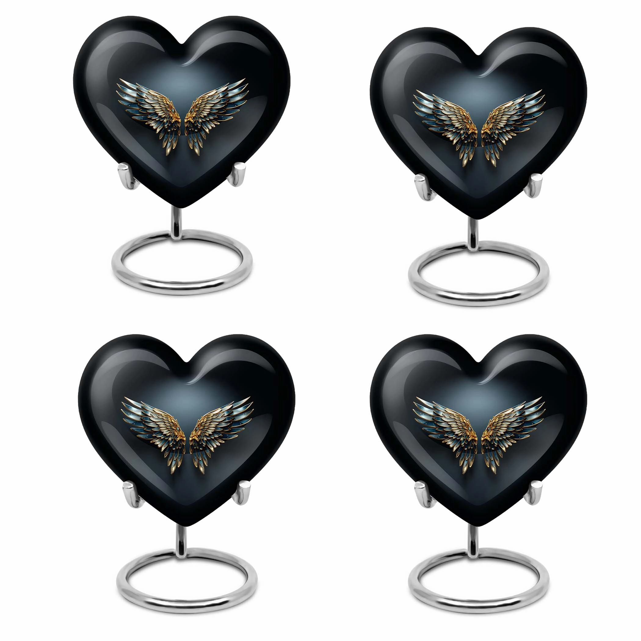 Butterfly Heart: Wings Blue Cremation Urn for Endearing Memorials