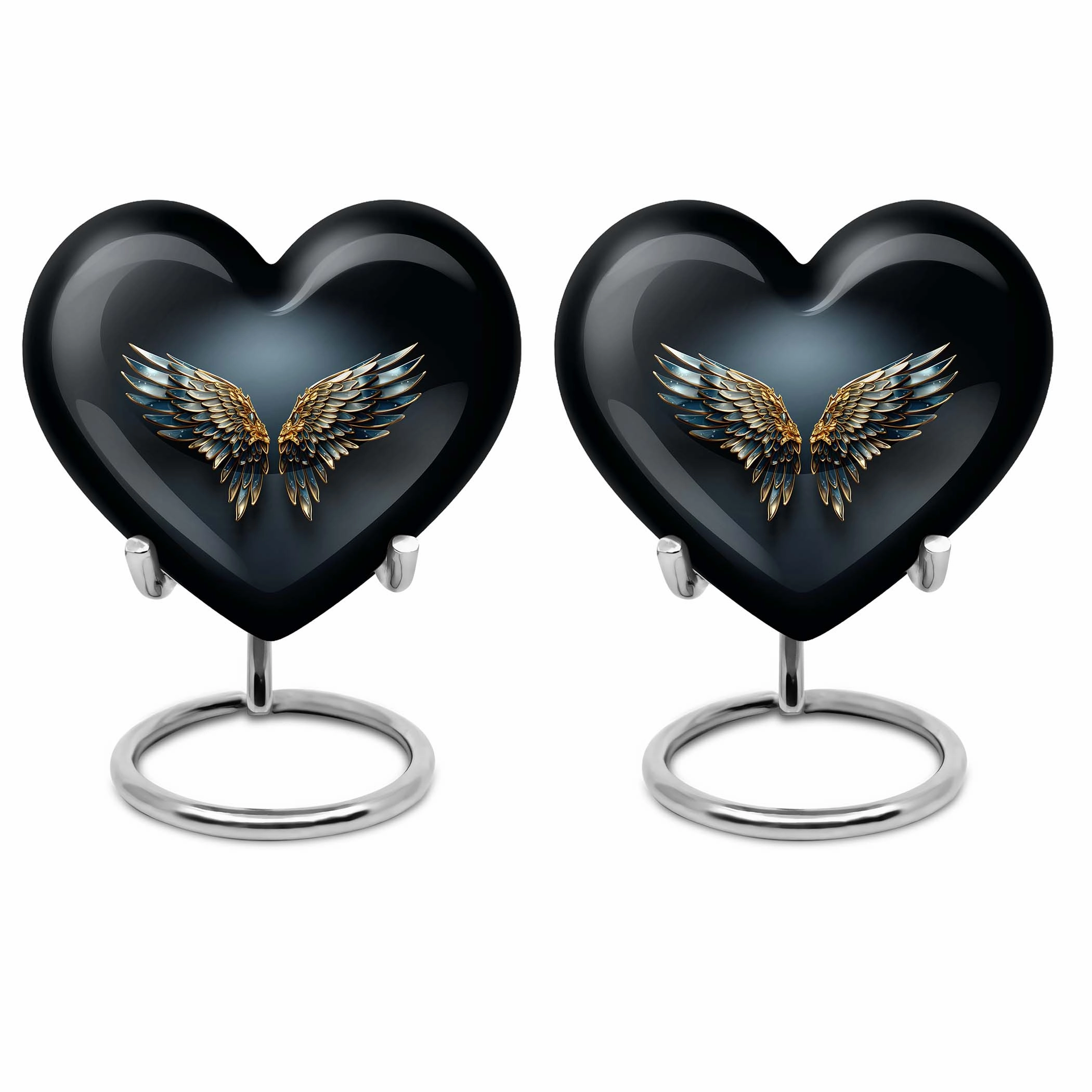 Butterfly Heart: Wings Blue Cremation Urn for Endearing Memorials