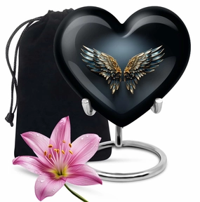 Butterfly Heart: Wings Blue Cremation Urn for Endearing Memorials