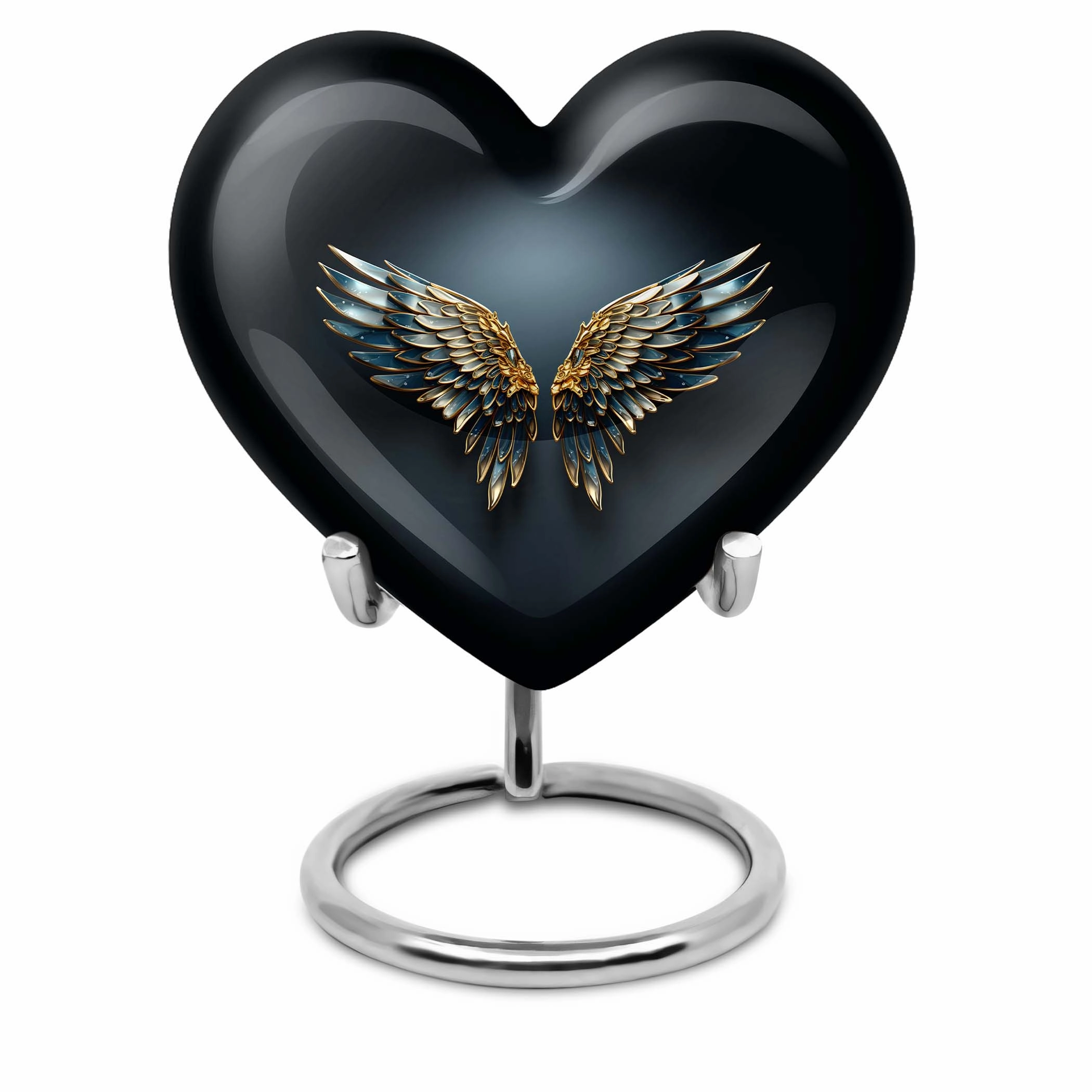 Butterfly Heart: Wings Blue Cremation Urn for Endearing Memorials