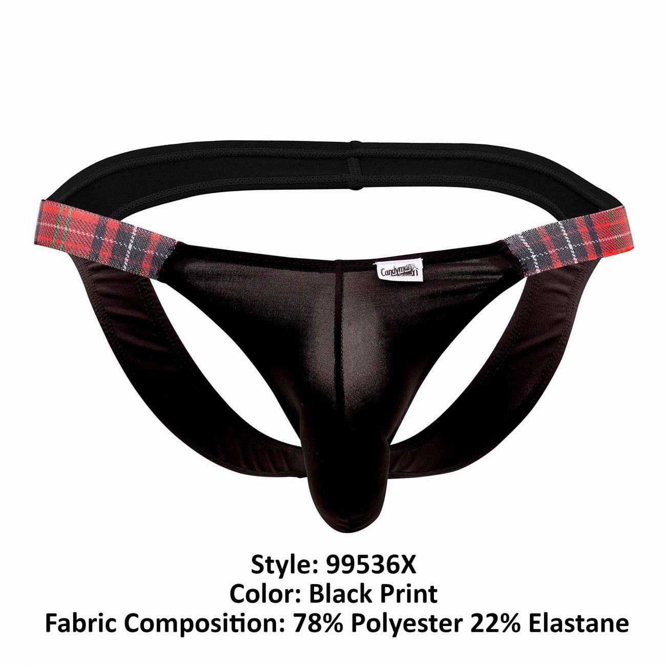 CandyMan 99536X Bikini Jockstrap Color Black Print