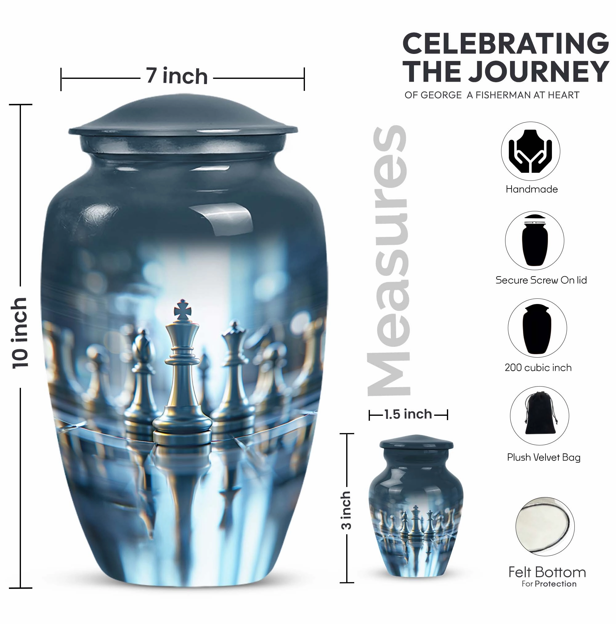 Chess Game Cremation Urn Burial Custom Cremation Container