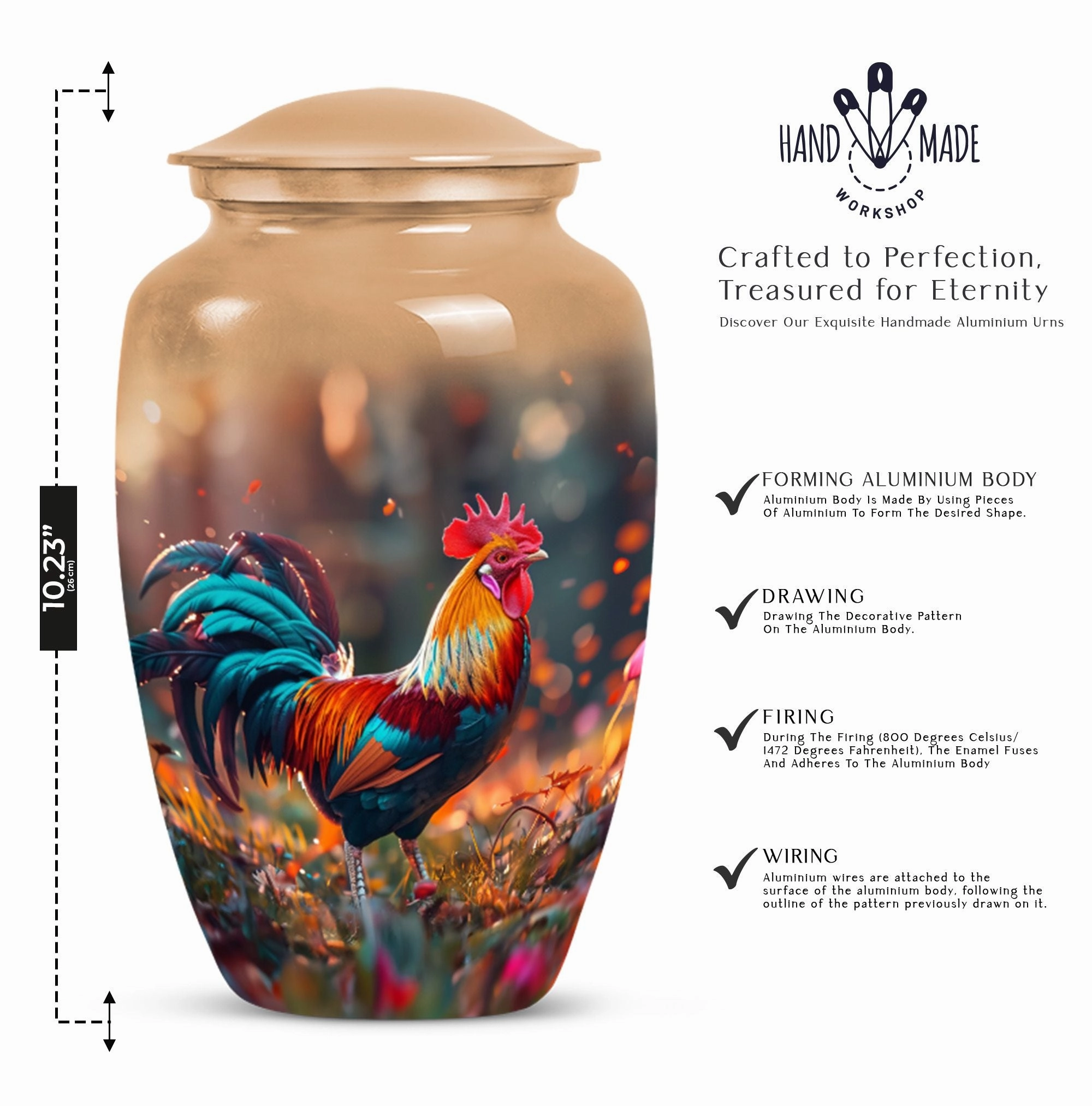 Chicken Urn Tranquility: Personalized Memorial Burial Ash Urns For Humans