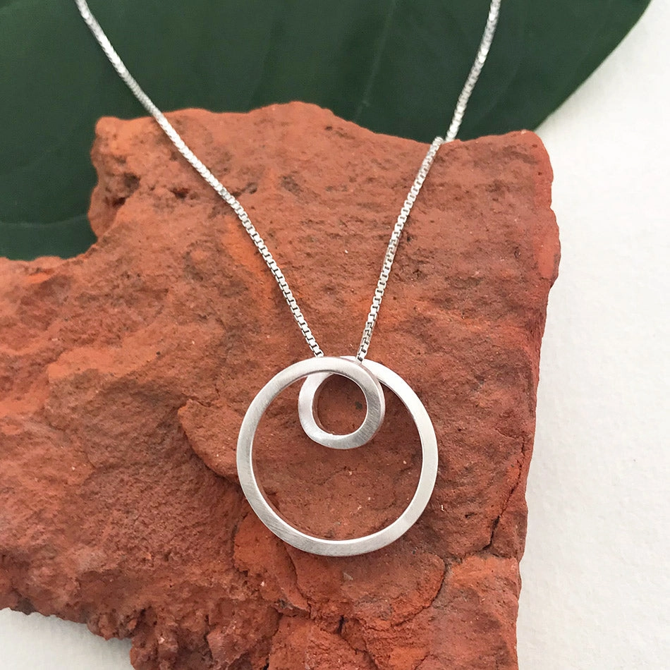 Circle In Circle Necklace - Sterling Silver, Indonesia