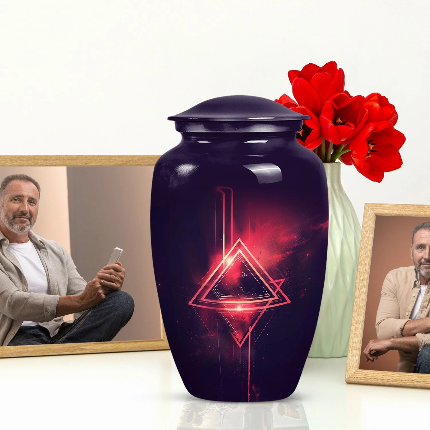 Classic Faithful Departure: Catholic Funeral Urn for Men Ashes