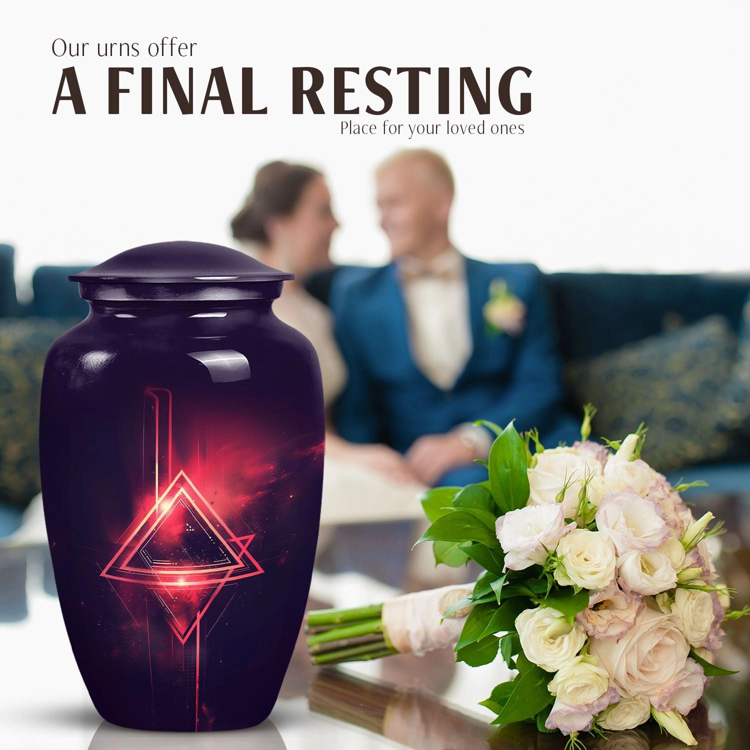 Classic Faithful Departure: Catholic Funeral Urn for Men Ashes