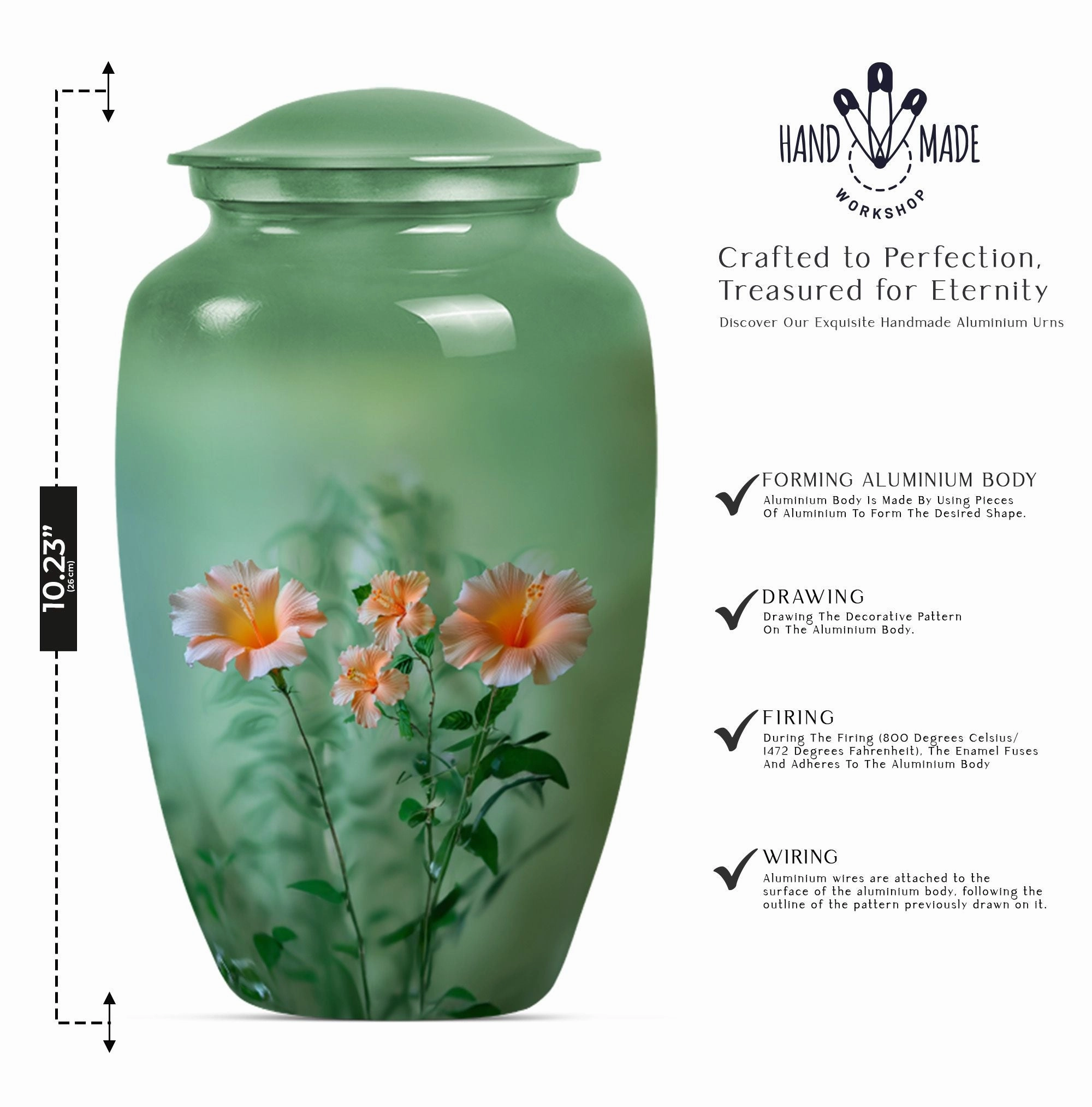 Classic Flowers Urn: Cremation Urn for Men Ashes
