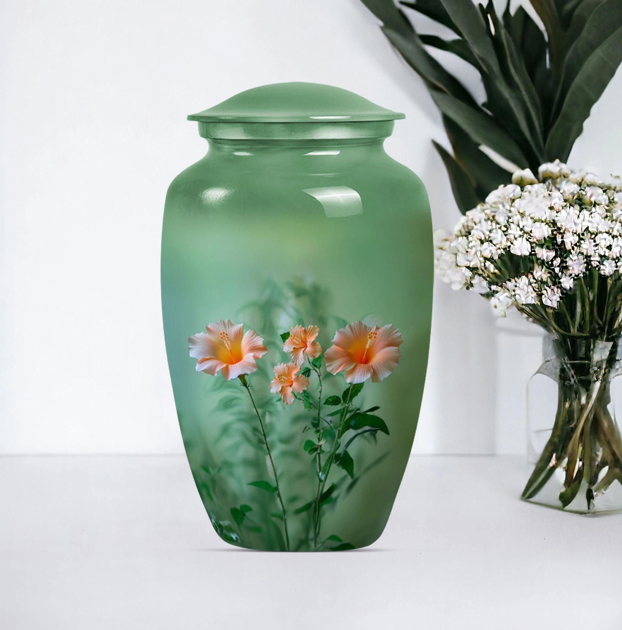 Classic Flowers Urn: Cremation Urn for Men Ashes