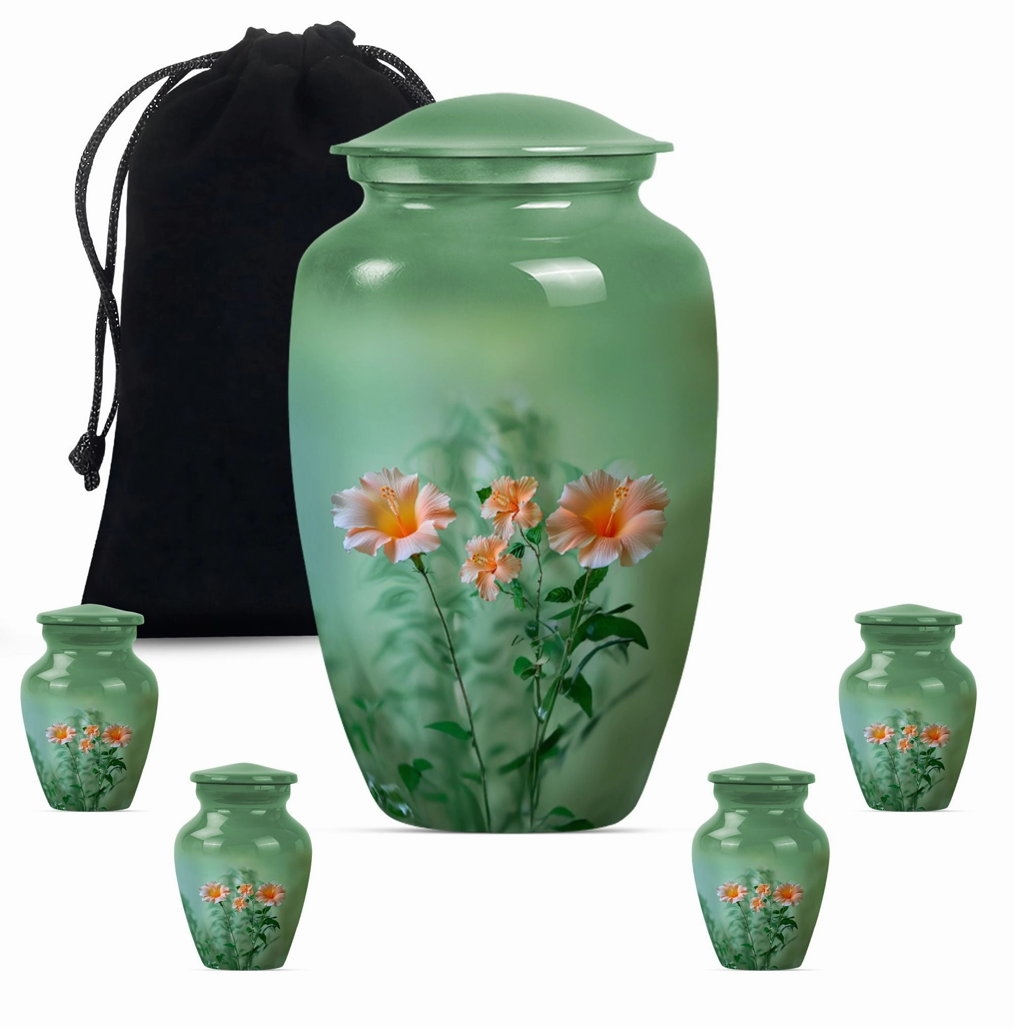 Classic Flowers Urn: Cremation Urn for Men Ashes