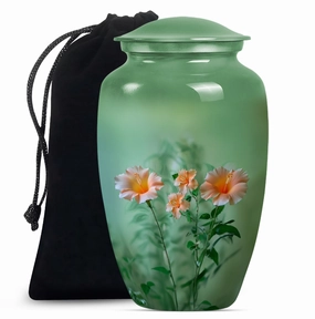 Classic Flowers Urn: Cremation Urn for Men Ashes