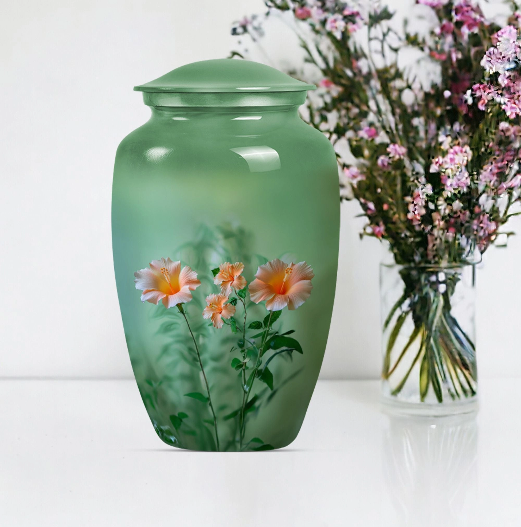Classic Flowers Urn: Cremation Urn for Men Ashes