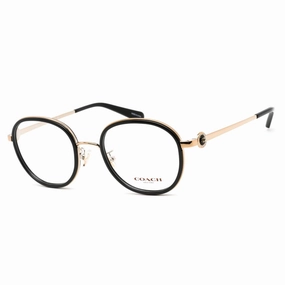 Coach Women's Eyeglasses - Clear Demo Lens Black/Gold Metal Round Frame | 0HC5129 5002