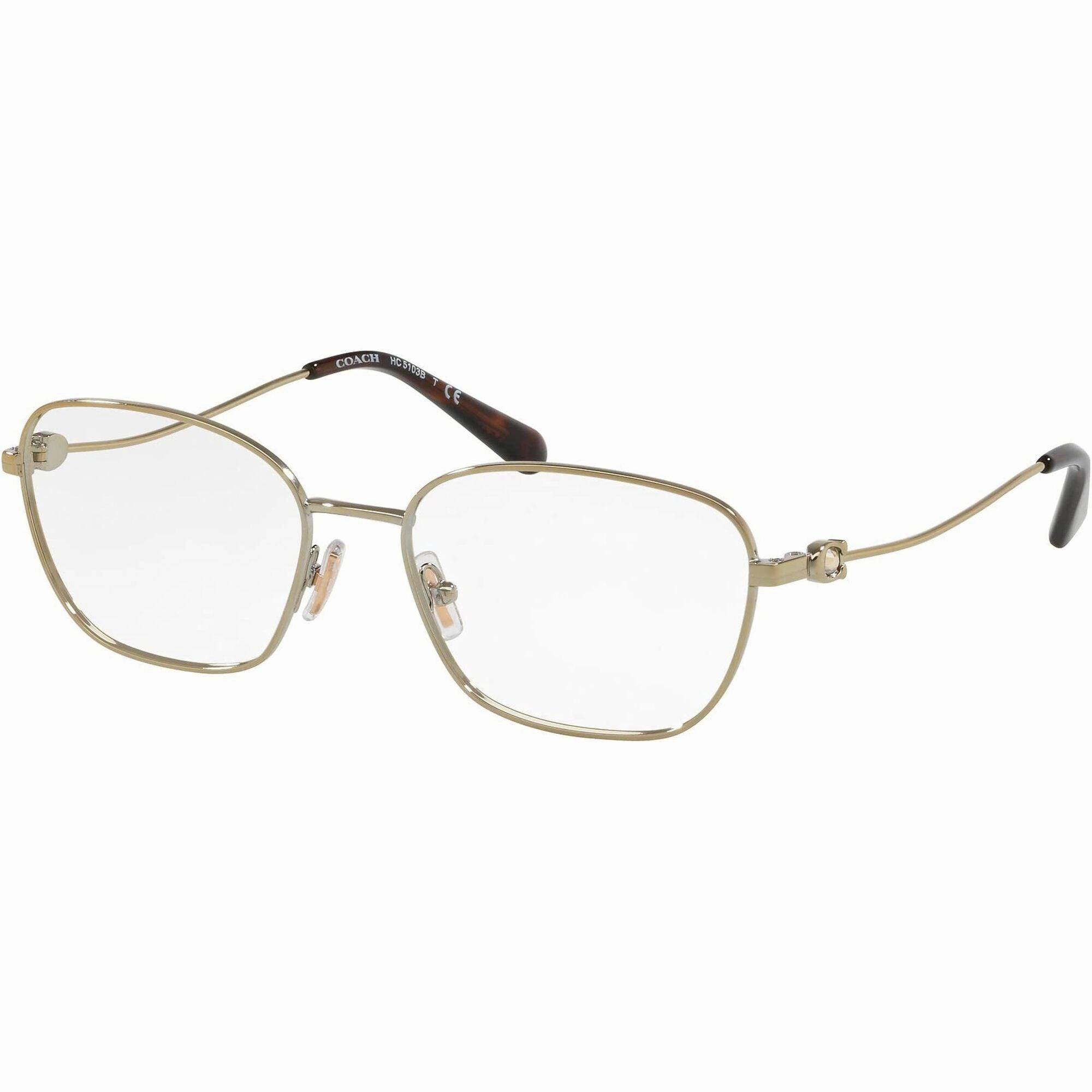 Coach Women's Eyeglasses - Shiny Light Gold Rectangular Frame | COACH 0HC5103B 9005