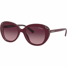 Coach Women's Sunglasses - Burgundy Gradient Lens Butterfly Frame | 0HC8289F 55848H55