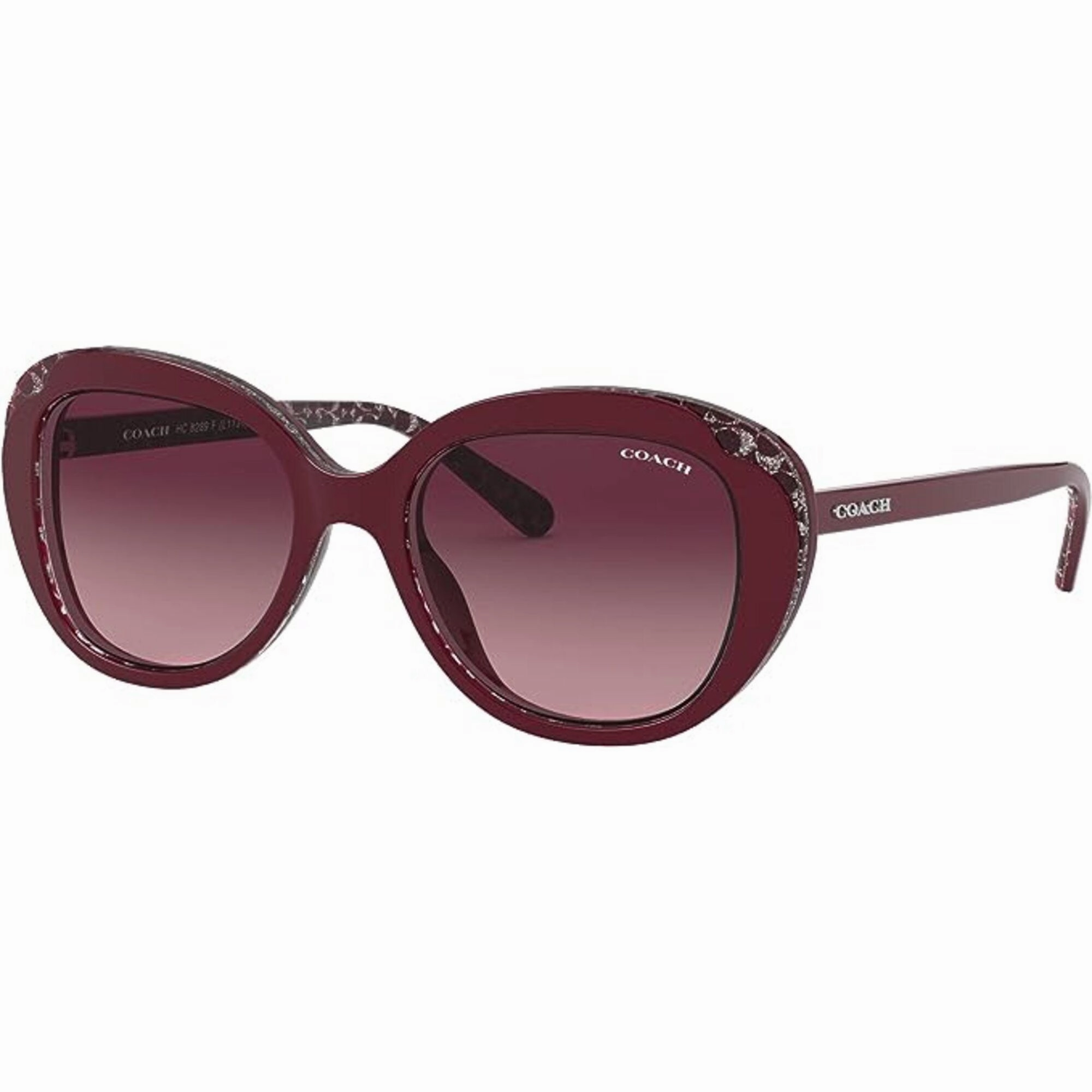 Coach Women's Sunglasses - Burgundy Gradient Lens Butterfly Frame | 0HC8289F 55848H55
