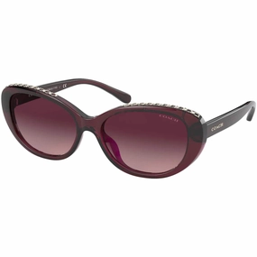 Coach Women's Sunglasses - Burgundy Gradient Lens Cat Eye Frame | 0HC8296U 56158H56