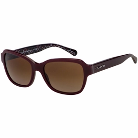 Coach Women's Sunglasses - Full Rim Burgundy Square Plastic Frame | 0HC8232 55091356