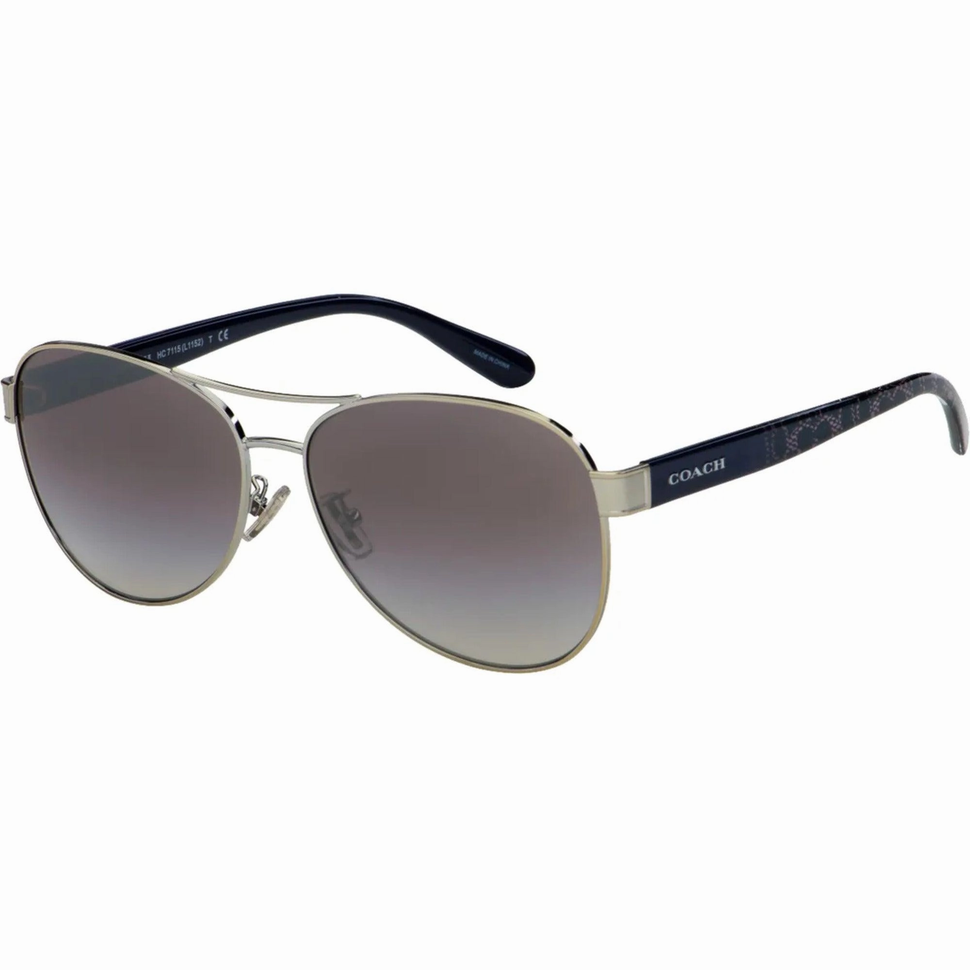 Coach Women's Sunglasses - Full Rim Silver/Dark Blue Metal Frame | 0HC7115 90016I59