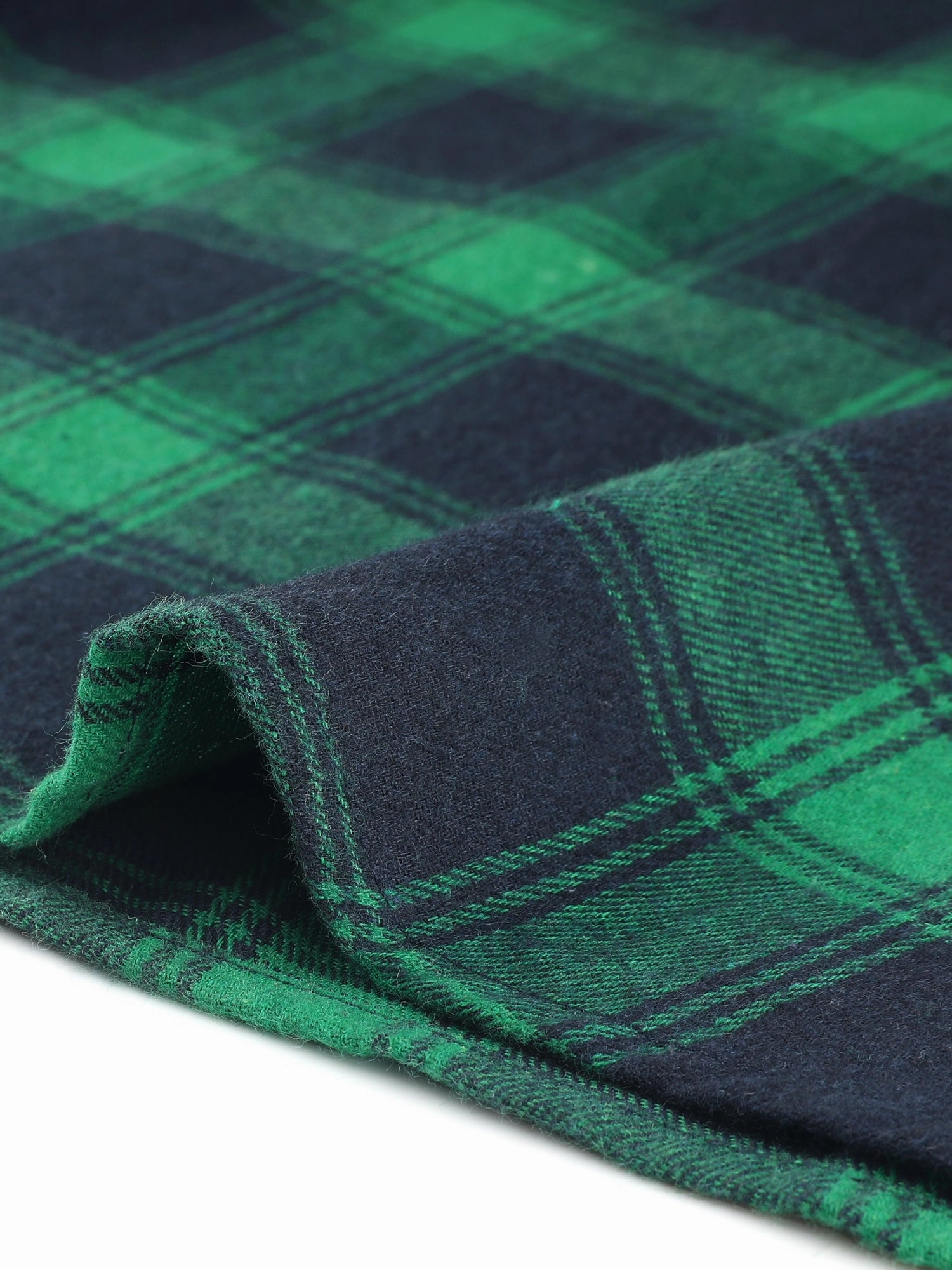 Contrast Turndown Collar Button Back Check Plaid Work Shirt