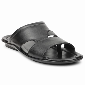 Coolers Black Casual Slipper For Men COOL99-704 By Liberty