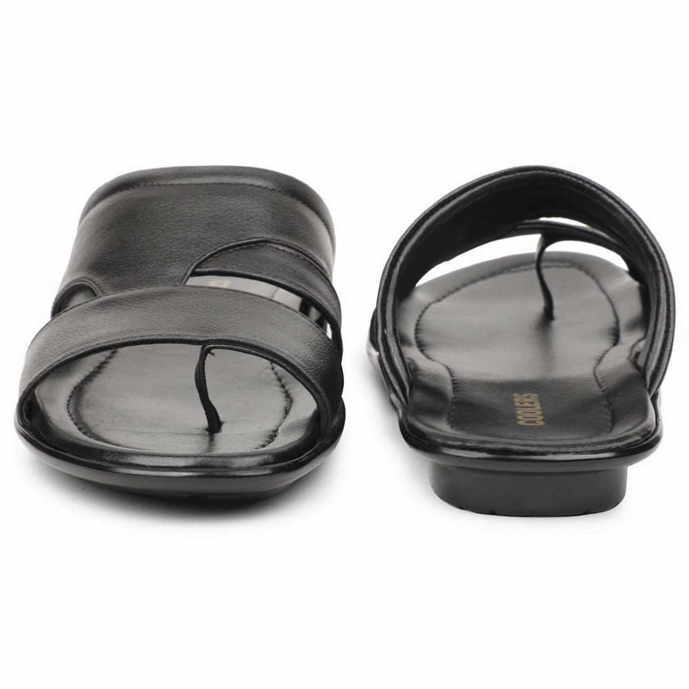 Coolers Black Casual Slipper For Men COOL99-704 By Liberty