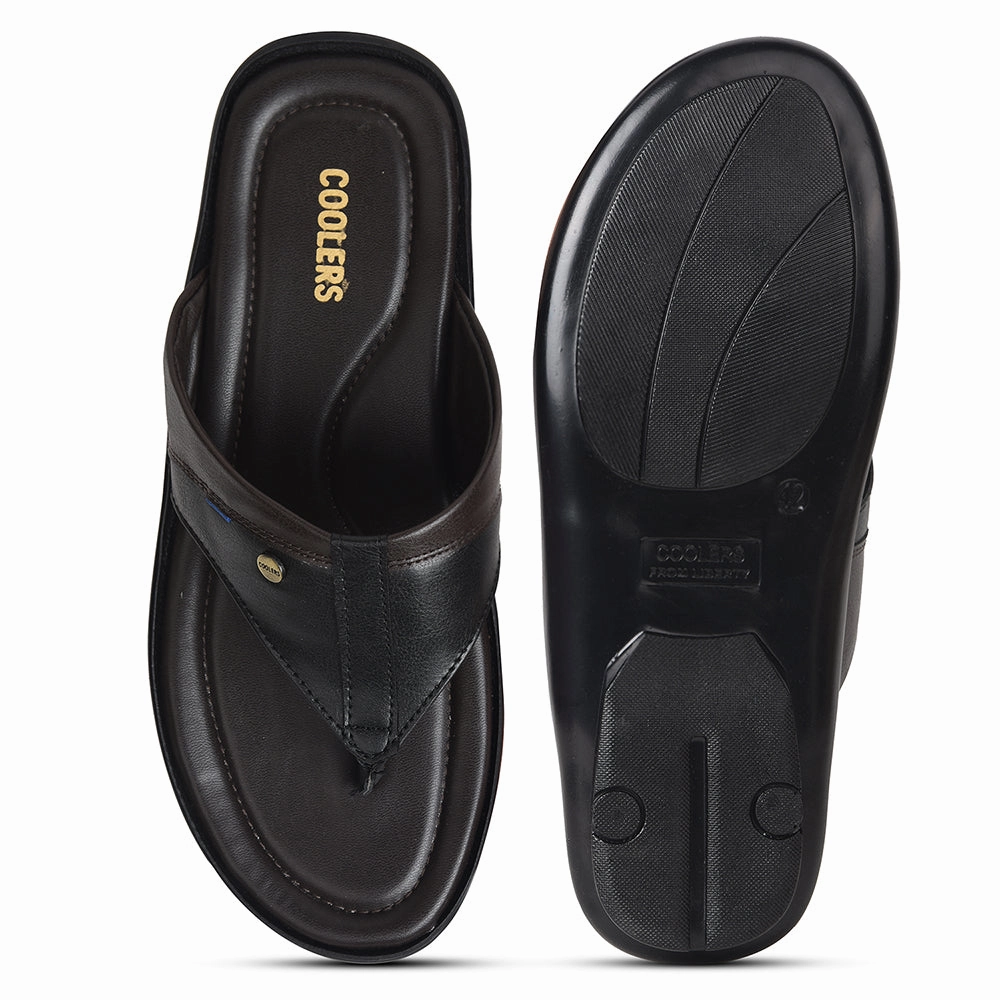 Coolers Black Casual Slipper For Mens SENTOS-5 By Liberty