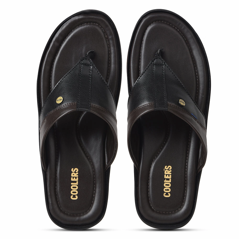 Coolers Black Casual Slipper For Mens SENTOS-5 By Liberty