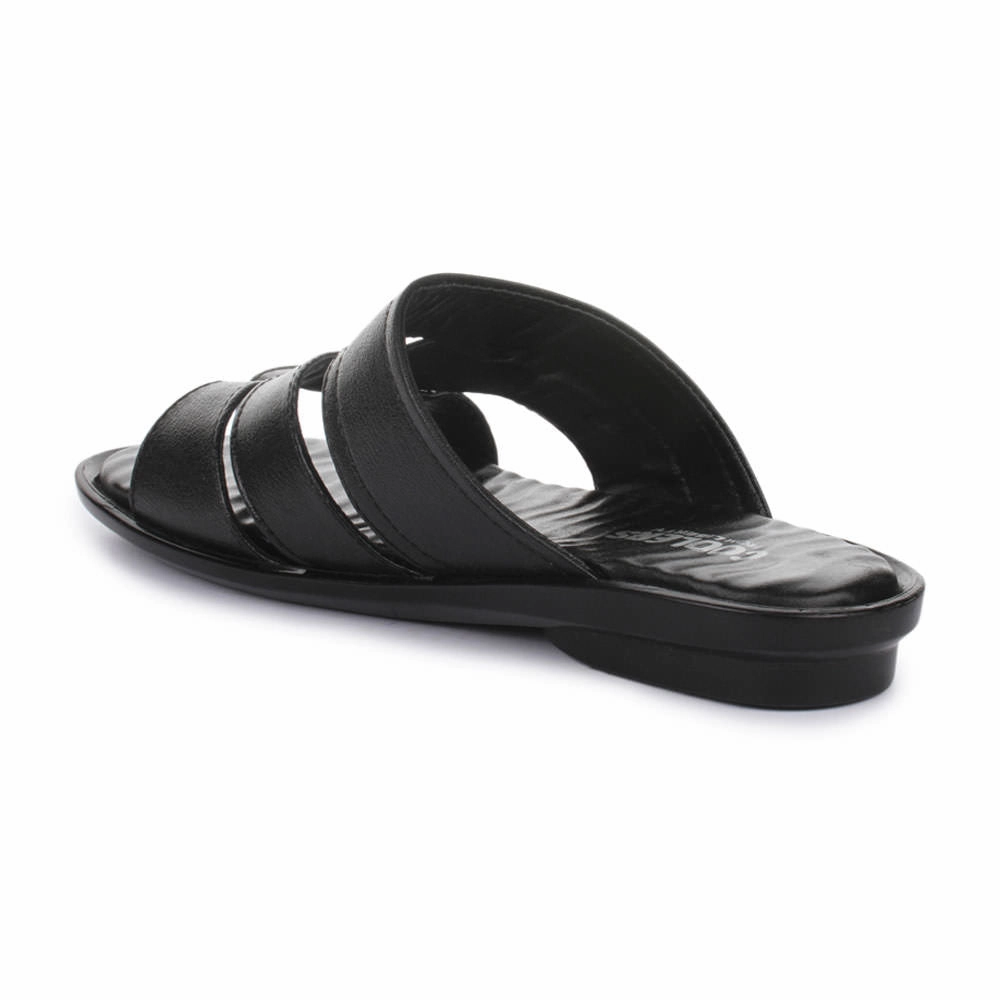 Coolers Casual Black Slippers For Men TRL-113 By Liberty
