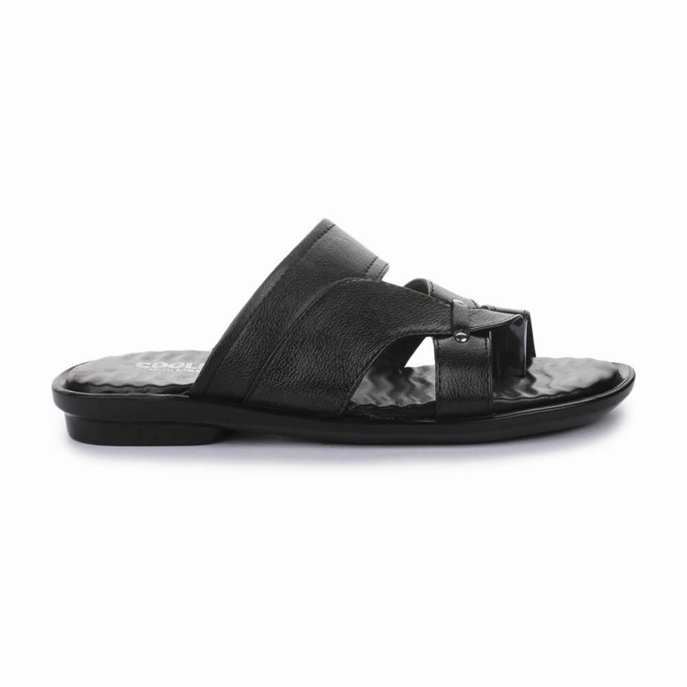 Coolers Casual Black Slippers For Men TRL-113 By Liberty