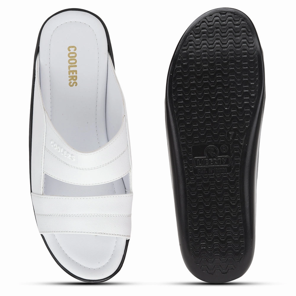 Coolers White Casual Slippers For Men 7193-60 By Liberty