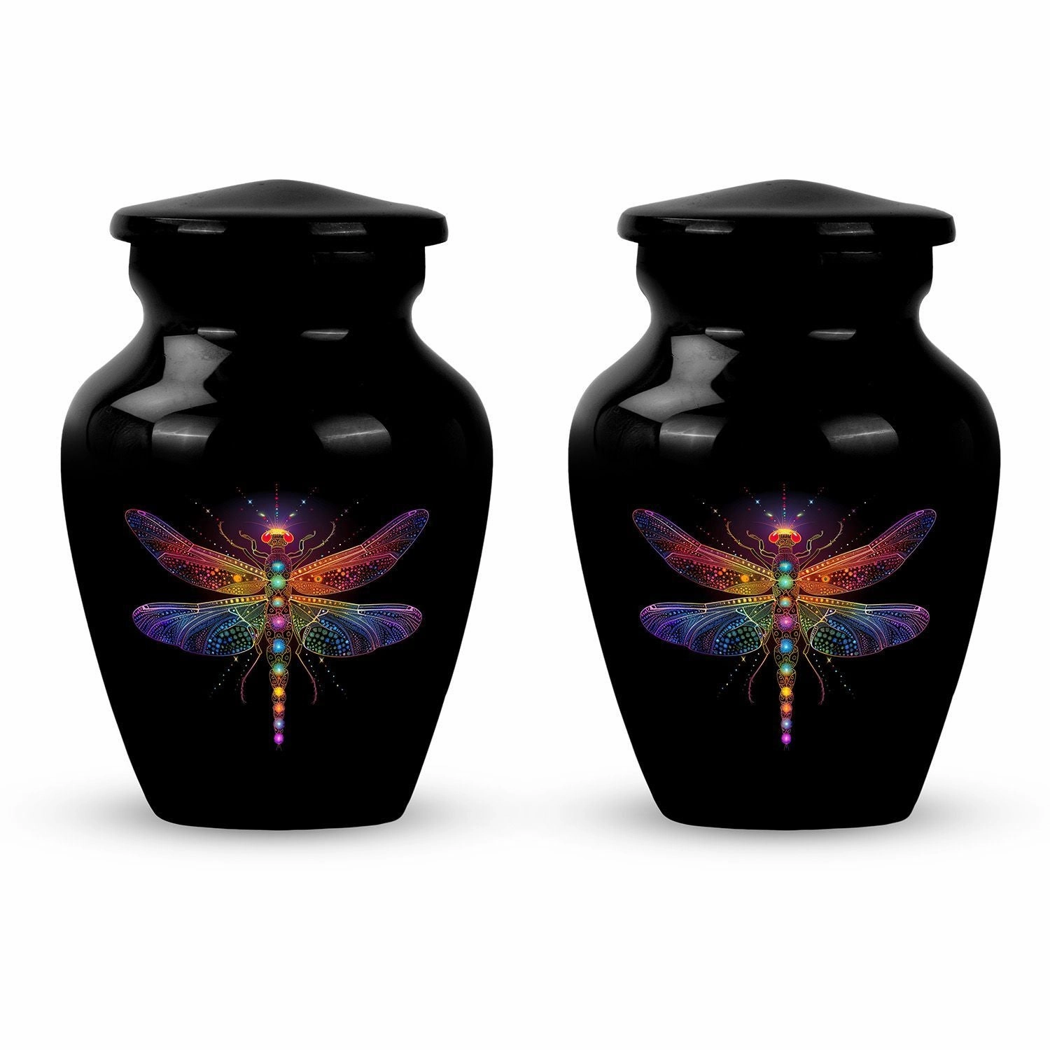 Cosmic Dragonfly Serenity: Majestic Cremation Urn for Men