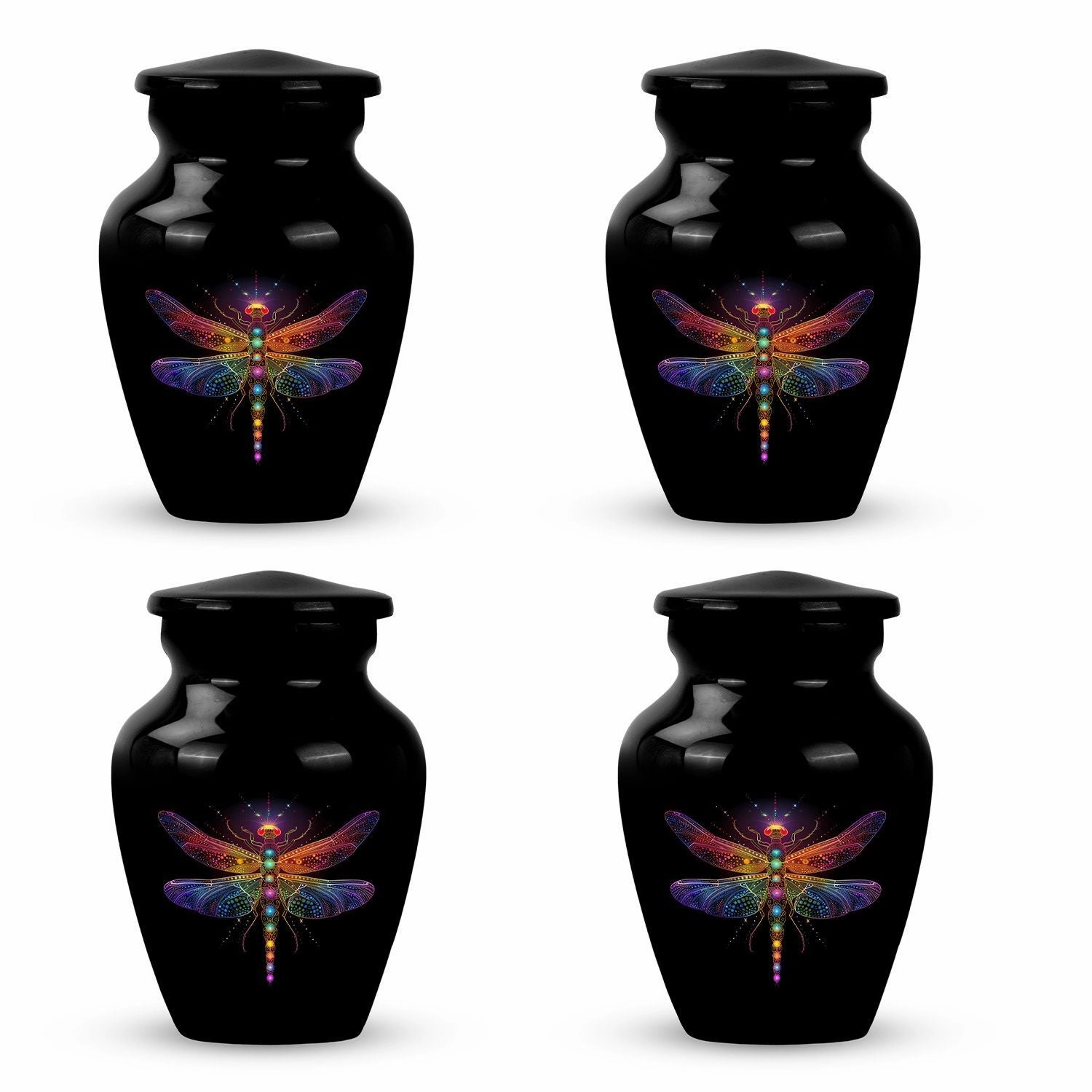 Cosmic Dragonfly Serenity: Majestic Cremation Urn for Men