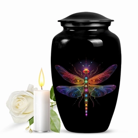 Cosmic Dragonfly Serenity: Majestic Cremation Urn for Men