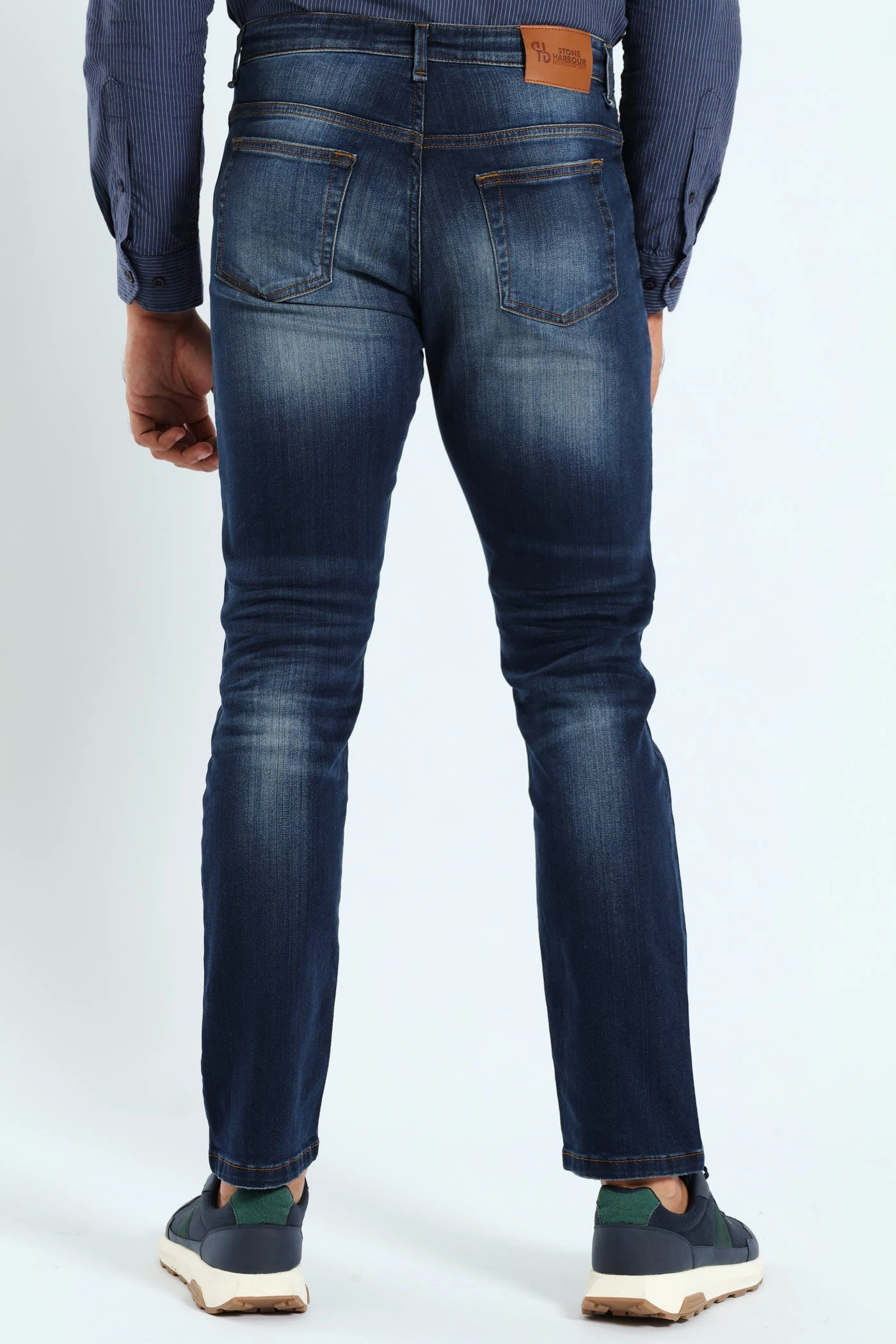 Crease Tint Slim Denim - Dark Blue