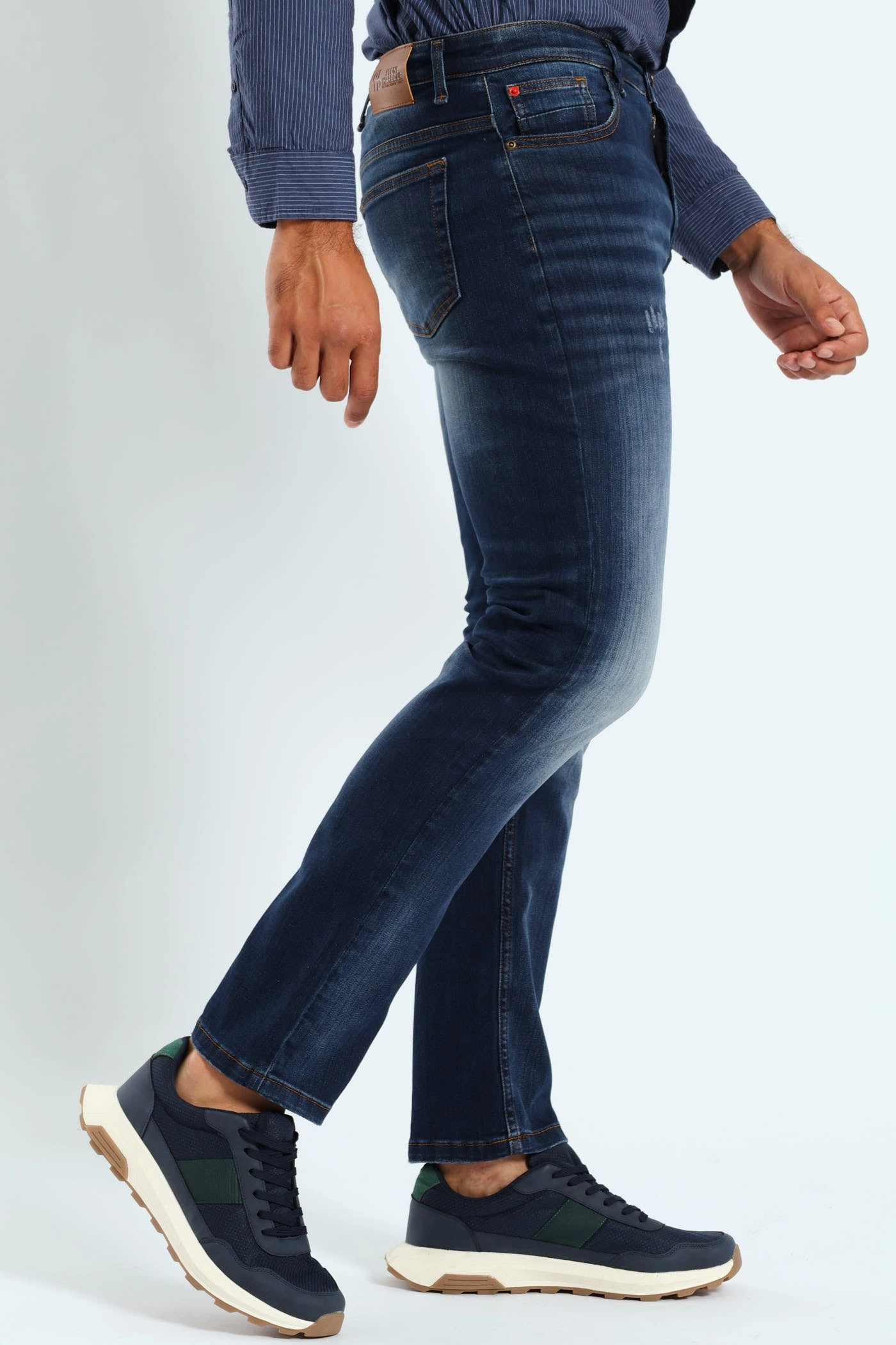 Crease Tint Slim Denim - Dark Blue