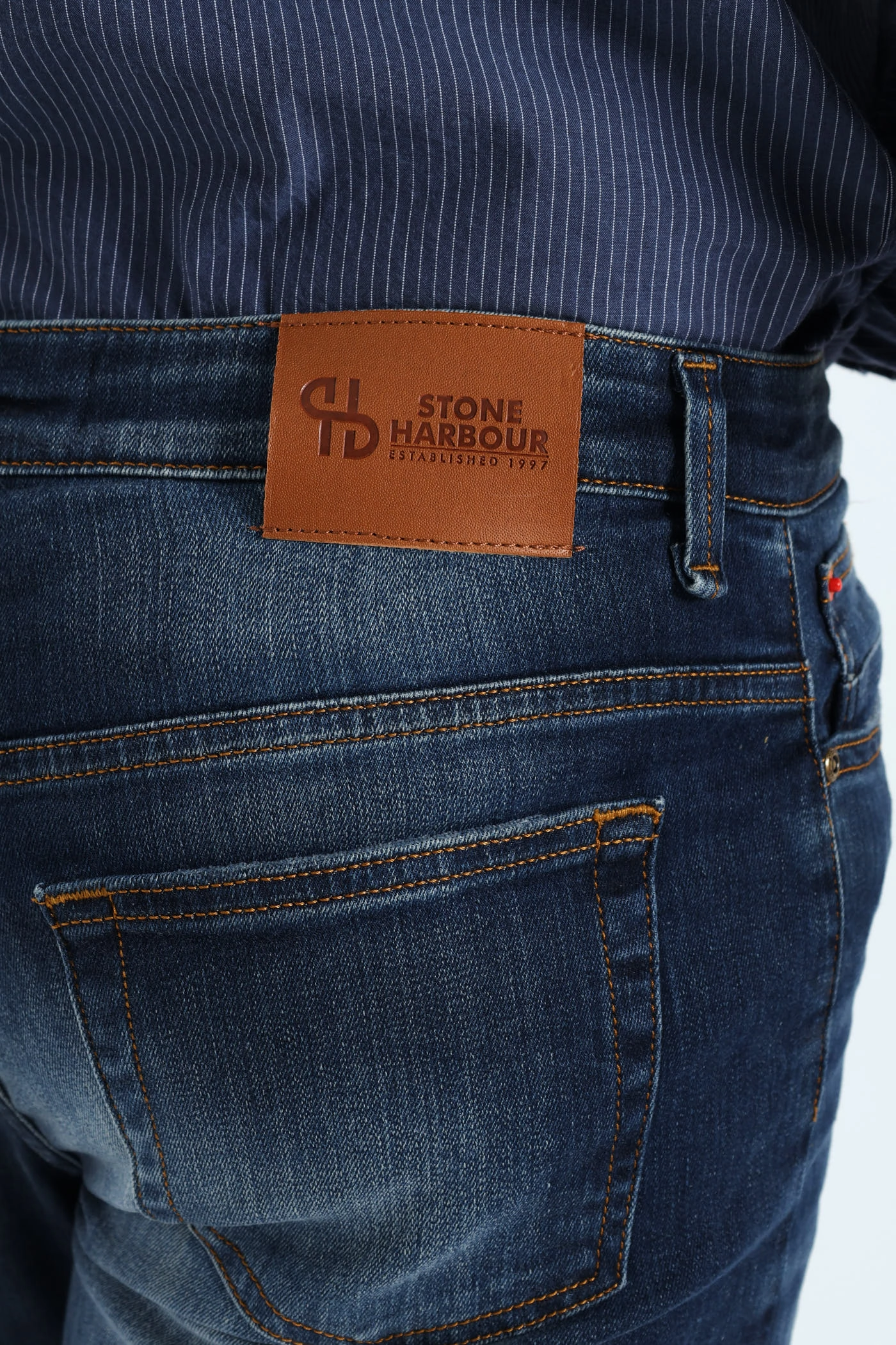 Crease Tint Slim Denim - Dark Blue