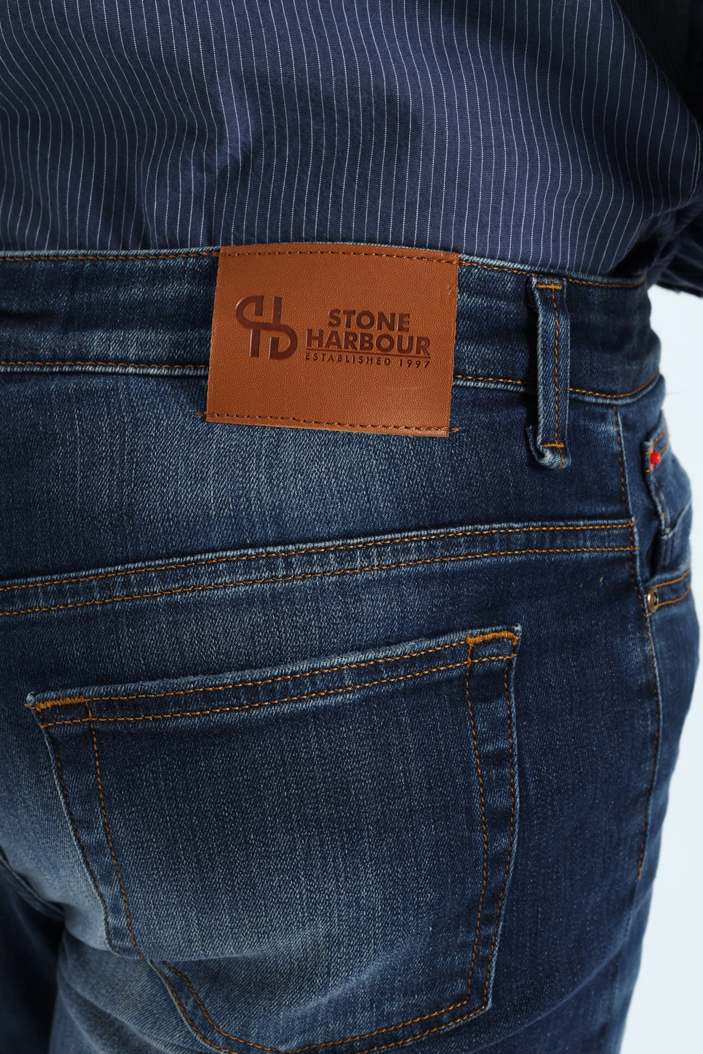 Crease Tint Slim Denim - Dark Blue