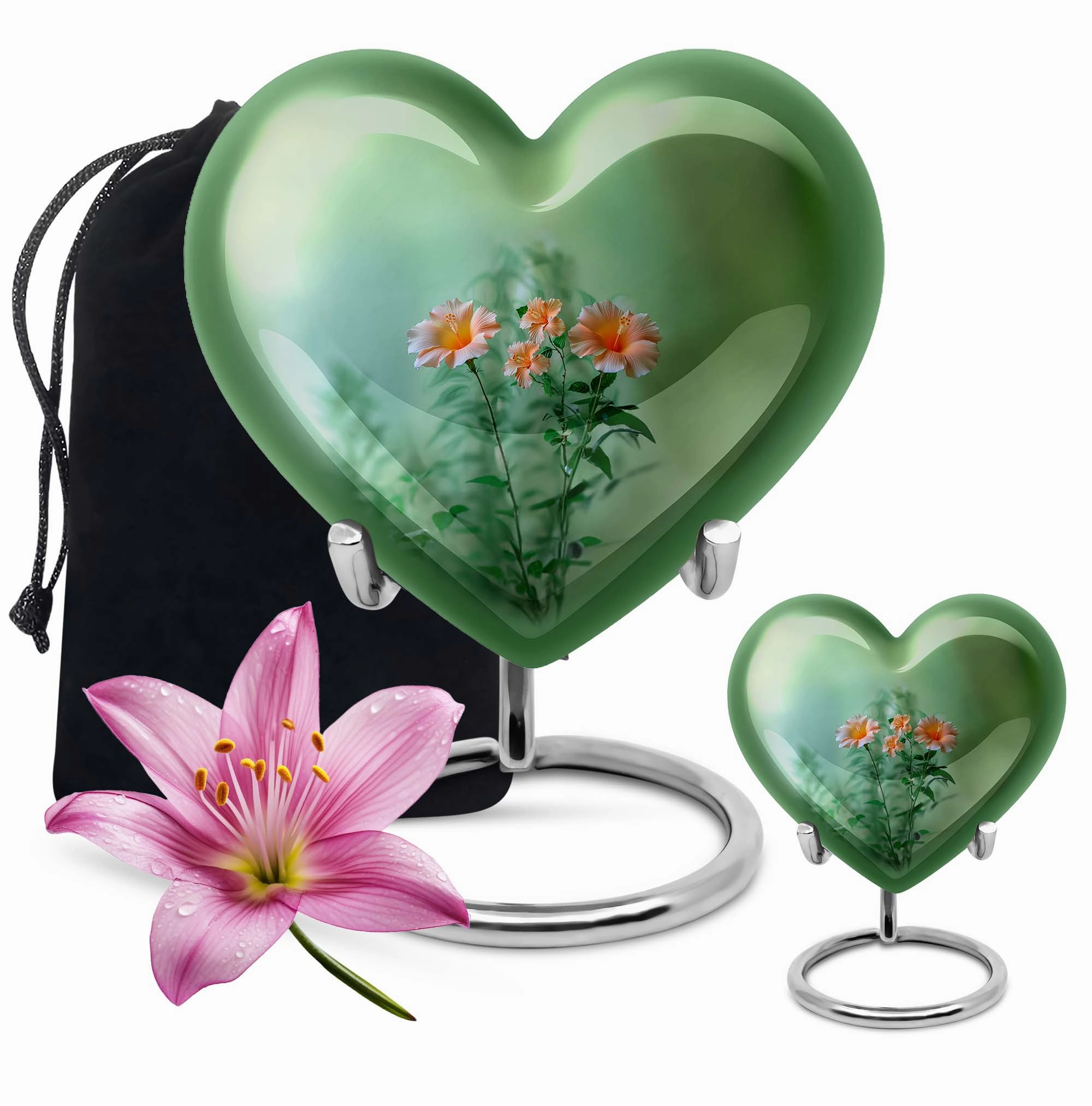 Cremation Flowers Urn - Large Funeral Urn for Men