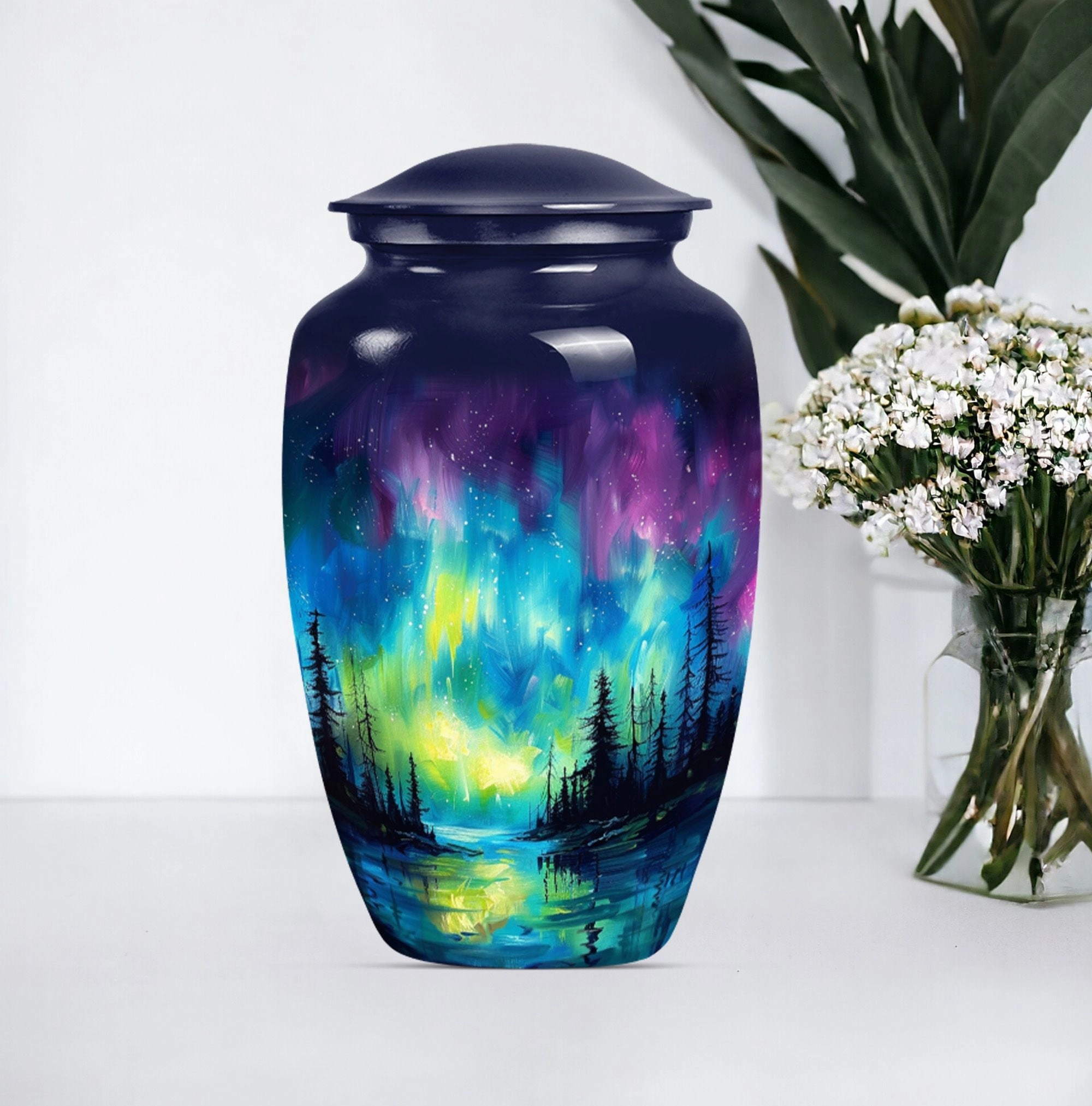 Cremation Keepsake with Purple Meadow Theme