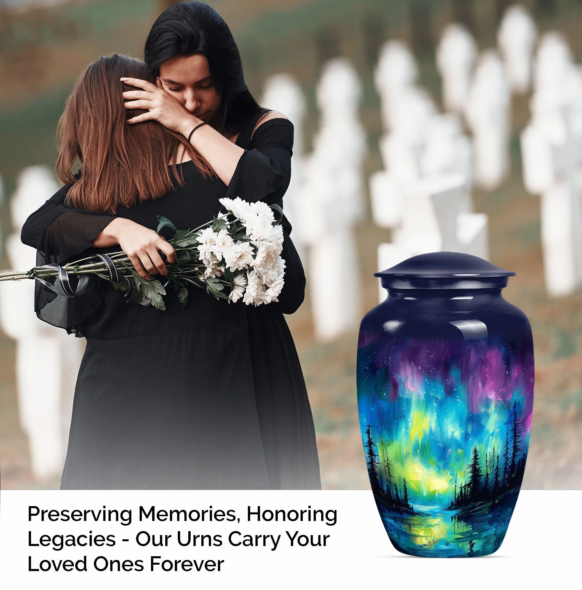 Cremation Keepsake with Purple Meadow Theme
