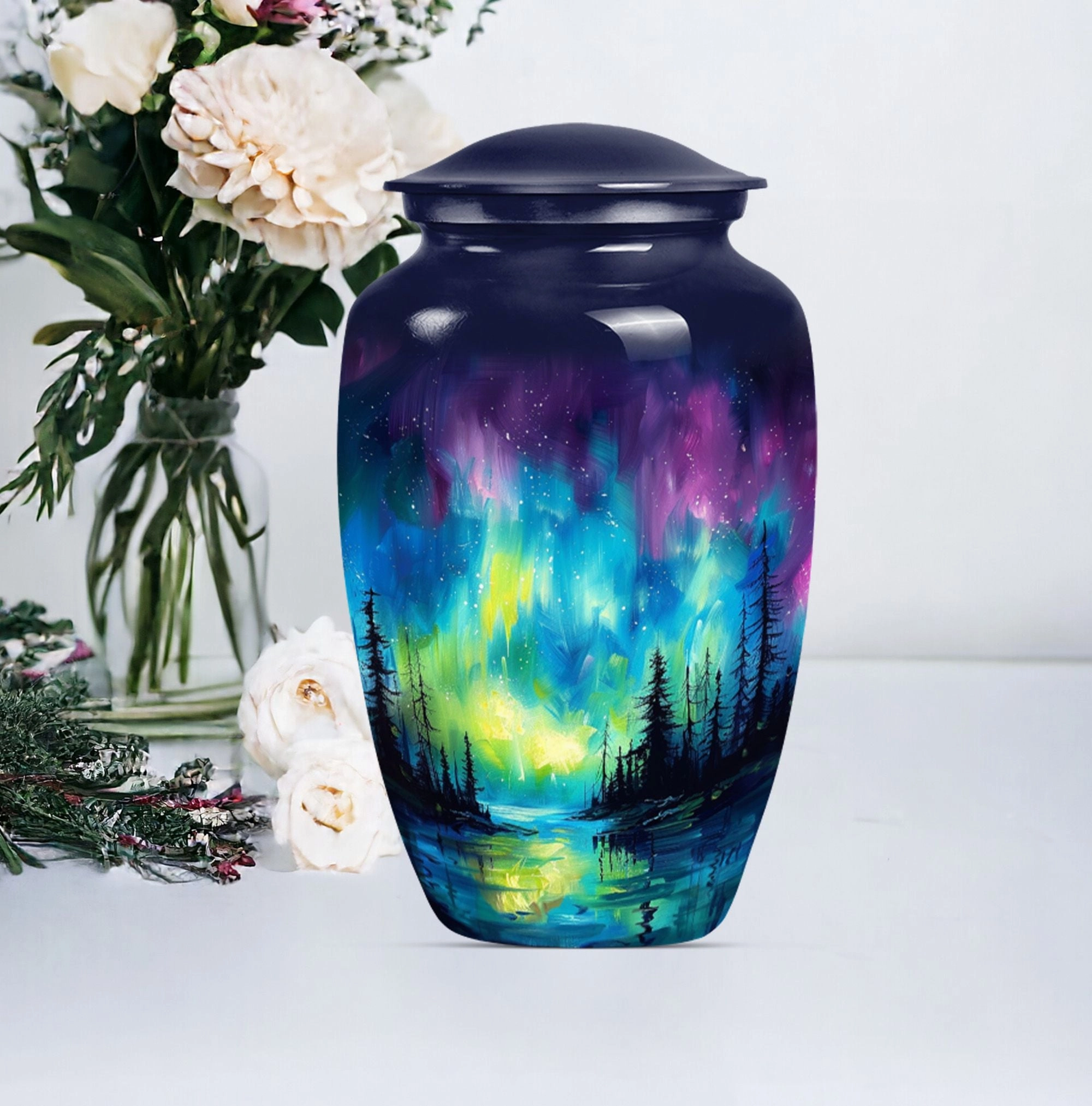 Cremation Keepsake with Purple Meadow Theme