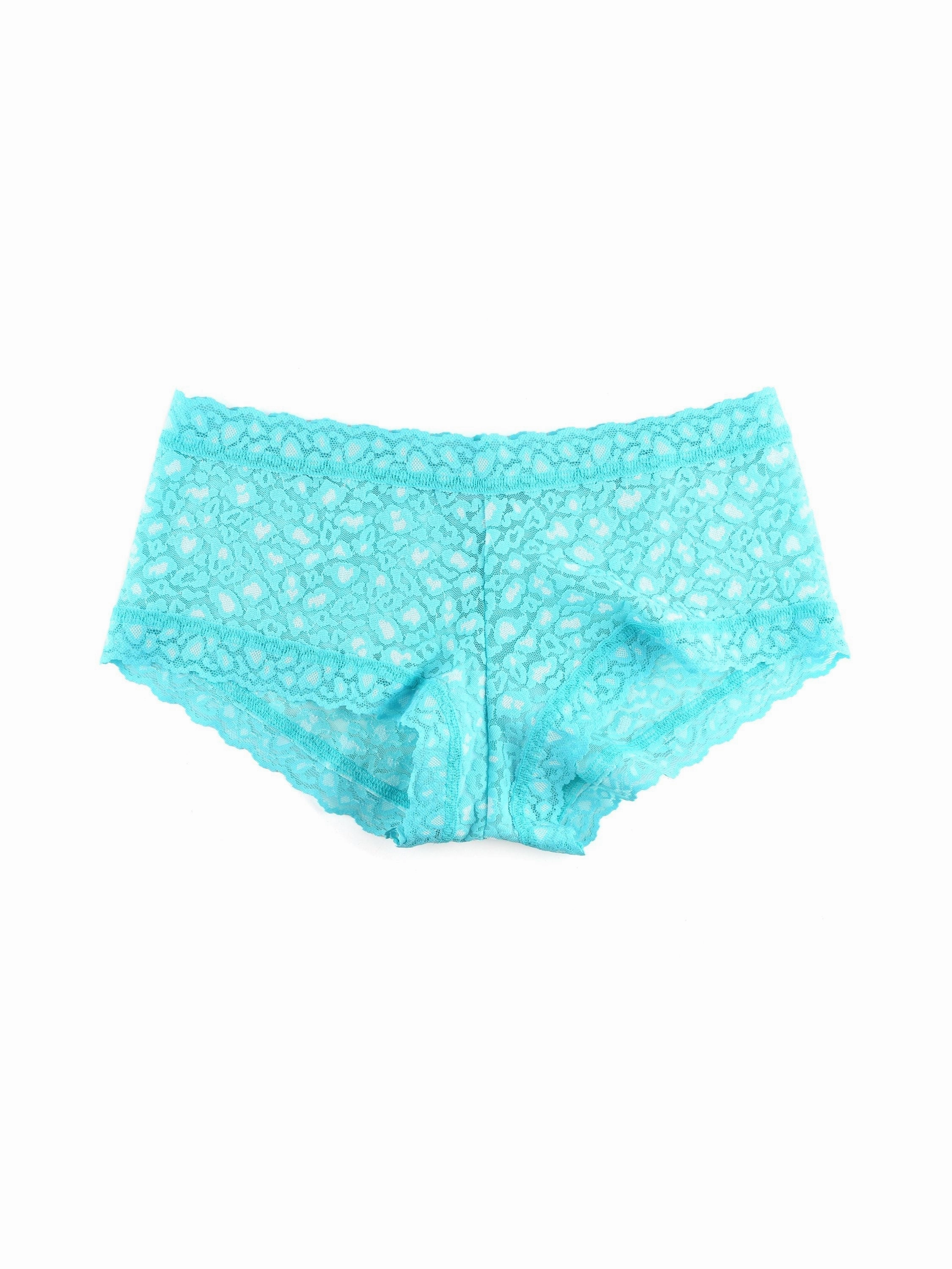 Cross Dyed Leopard Boyshort Radiant Turquoise/ White