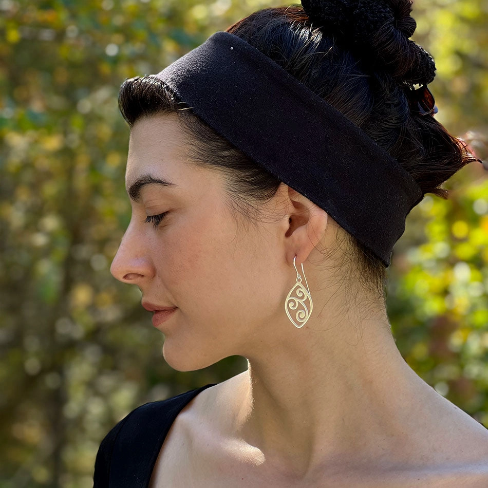 Dancing Swirl Earrings - Sterling Silver, Indonesia