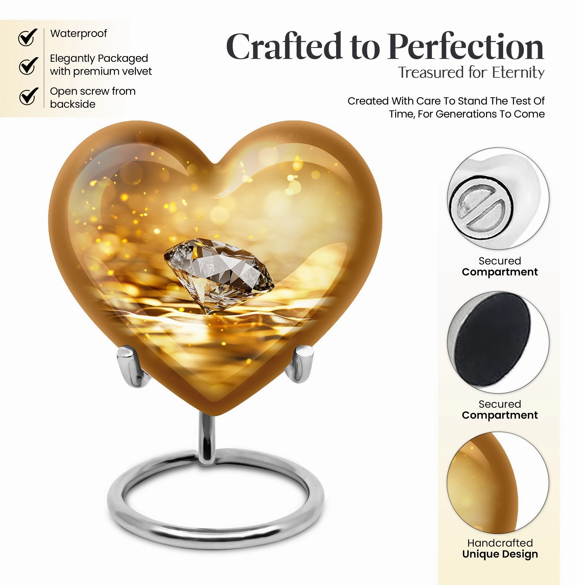 Diamond Cremation Tribute: Memorial Urn for Men in Abstract Theme