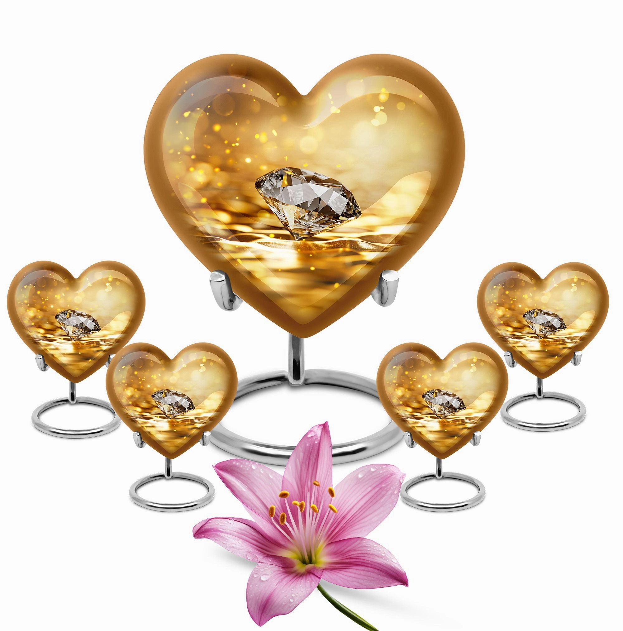 Diamond Cremation Tribute: Memorial Urn for Men in Abstract Theme