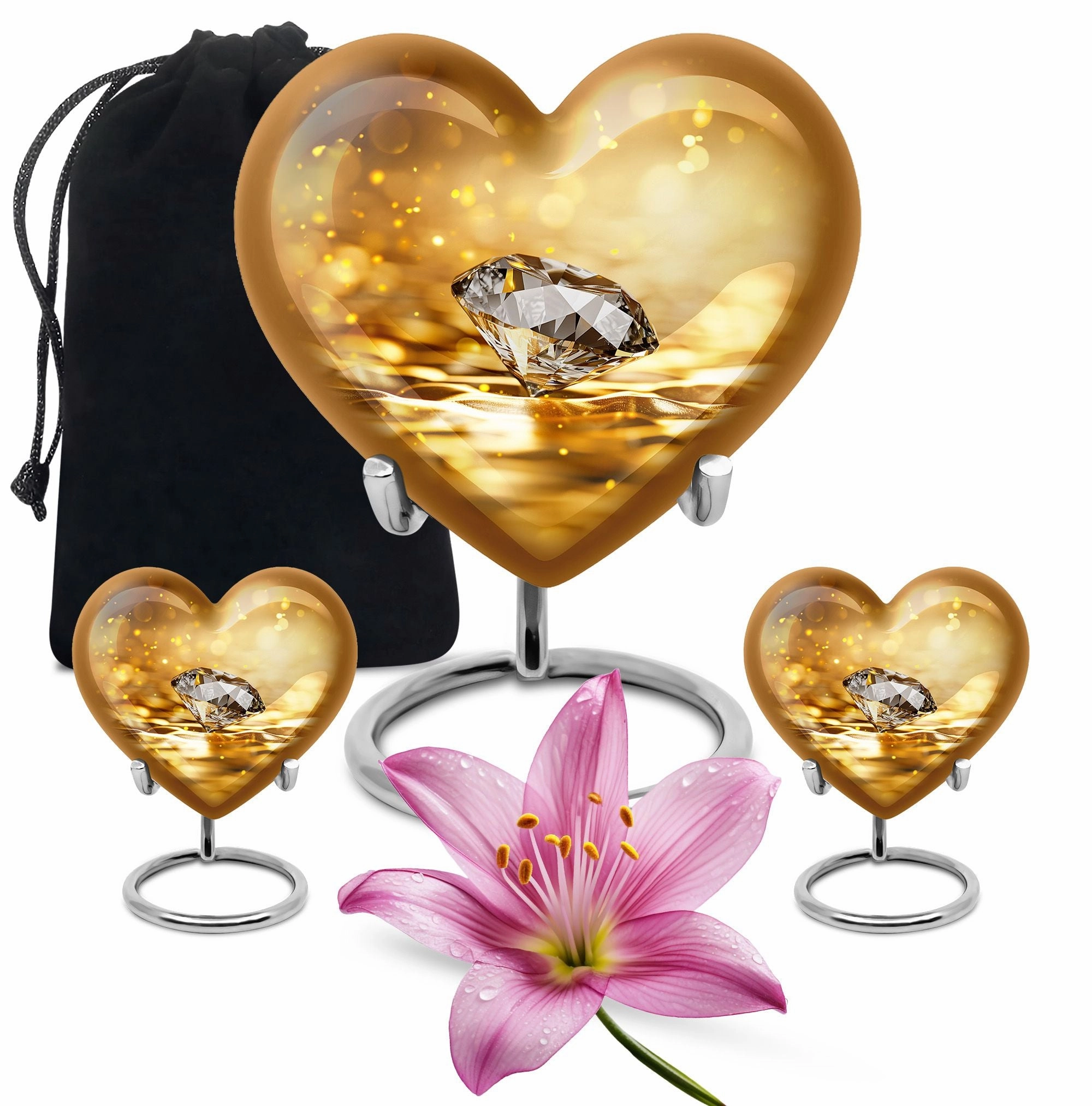 Diamond Cremation Tribute: Memorial Urn for Men in Abstract Theme
