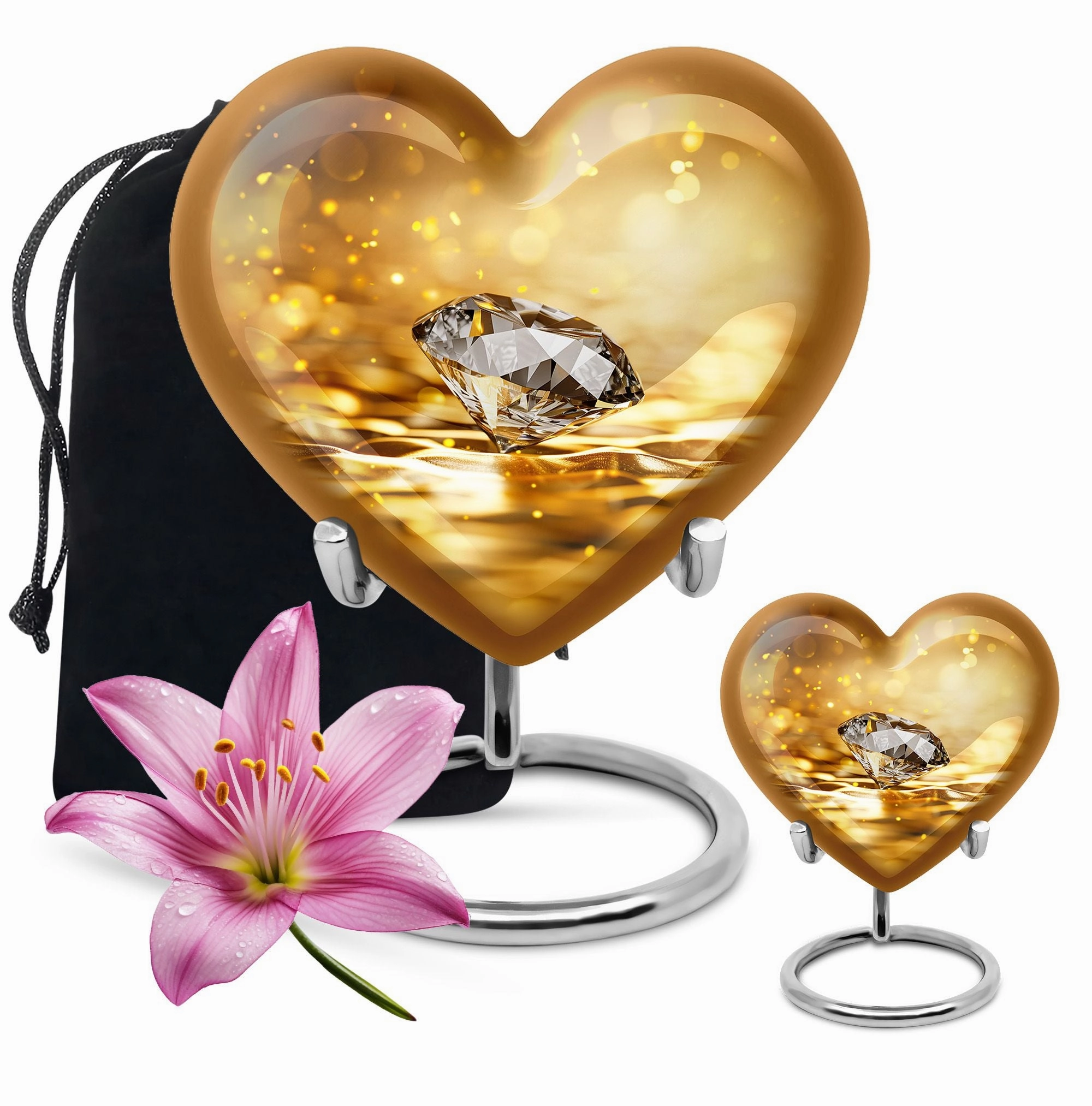 Diamond Cremation Tribute: Memorial Urn for Men in Abstract Theme