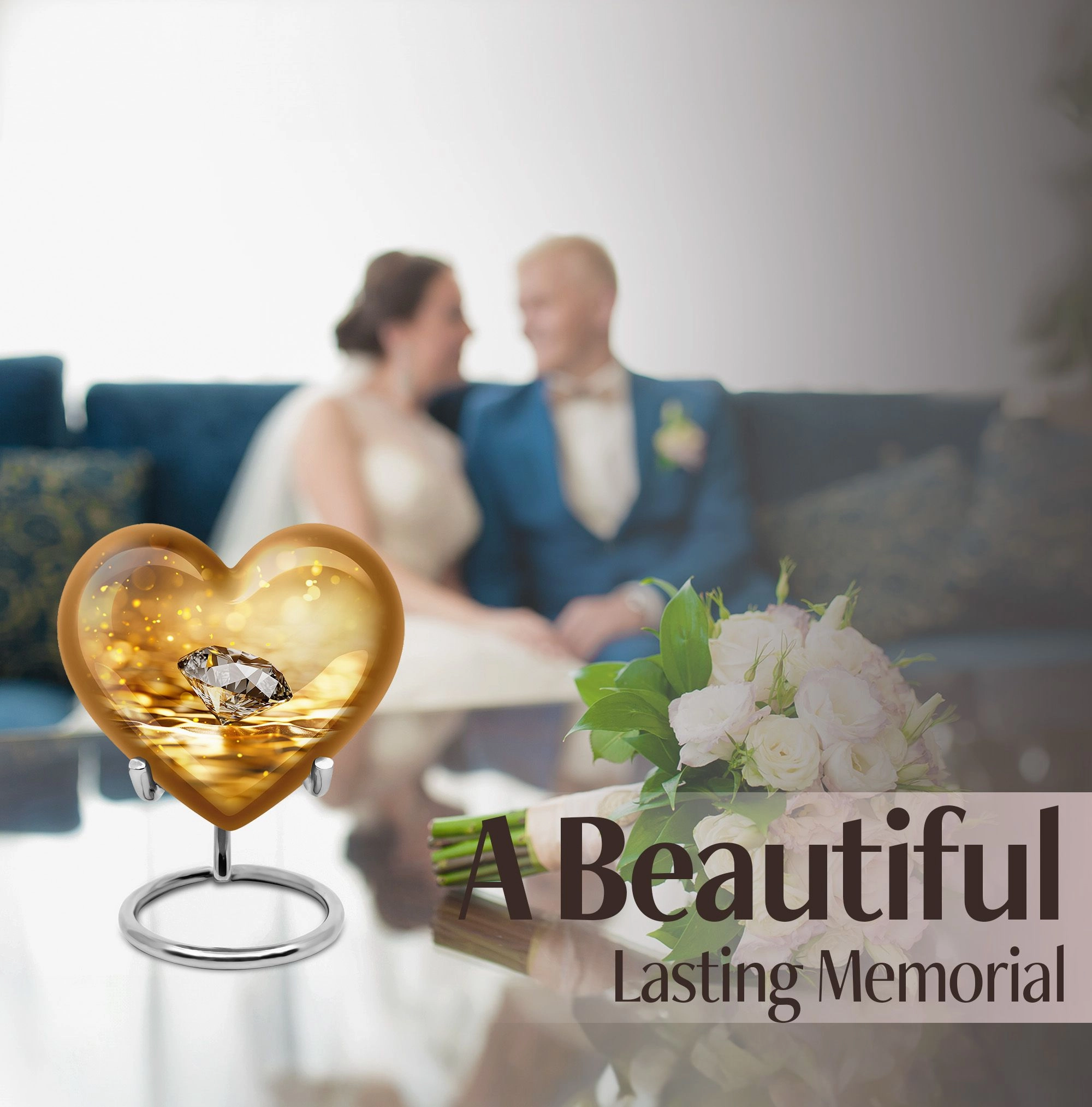 Diamond Cremation Tribute: Memorial Urn for Men in Abstract Theme